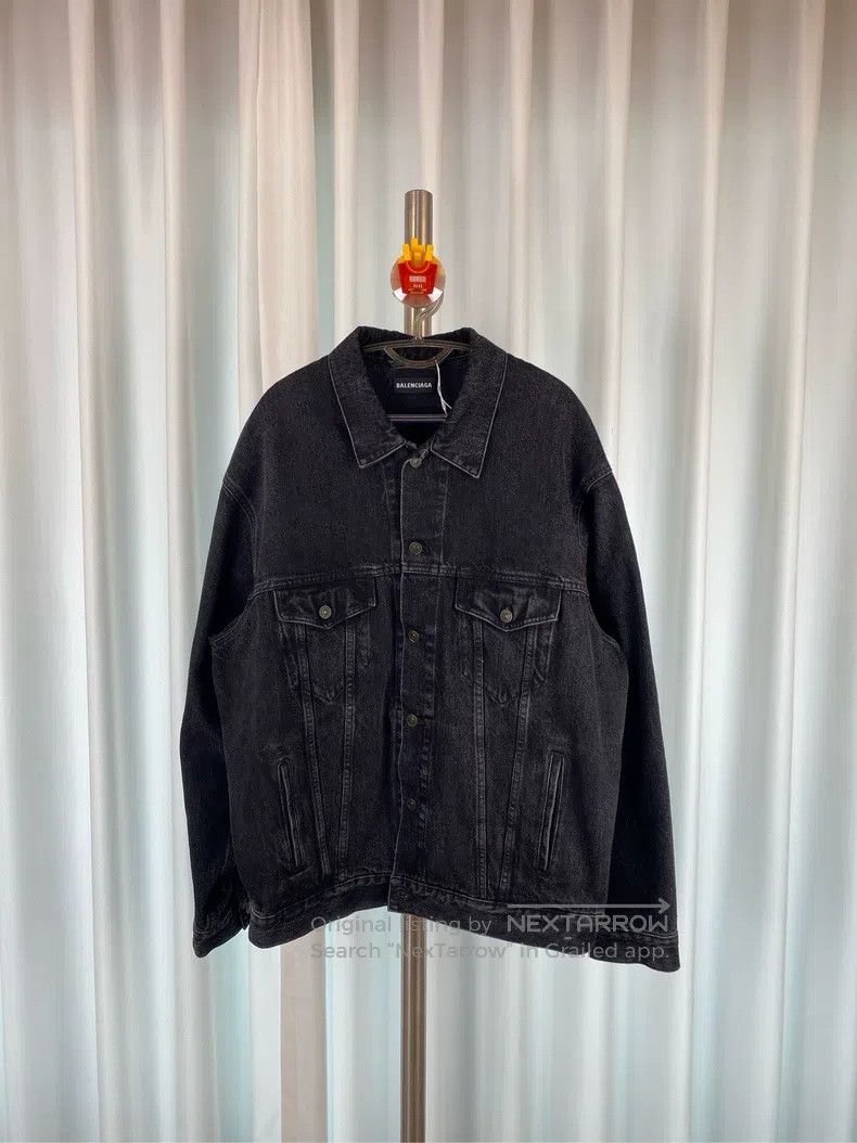 Balenciaga Balenciaga Double Color Flag Logo Black Denim Jacket Size US S / EU 44-46 / 1 - 2 Thumbnail