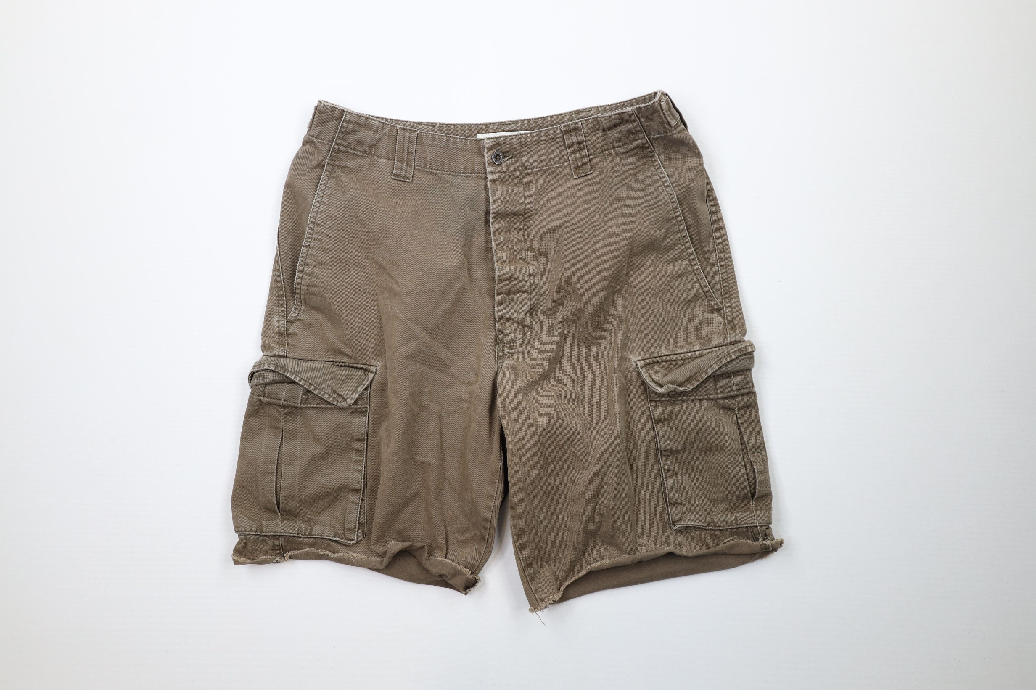 J.Crew Vintage 90s J Crew Button Fly Custom Cut Off Cargo Shorts Size US 32 / EU 48 - 1 Thumbnail