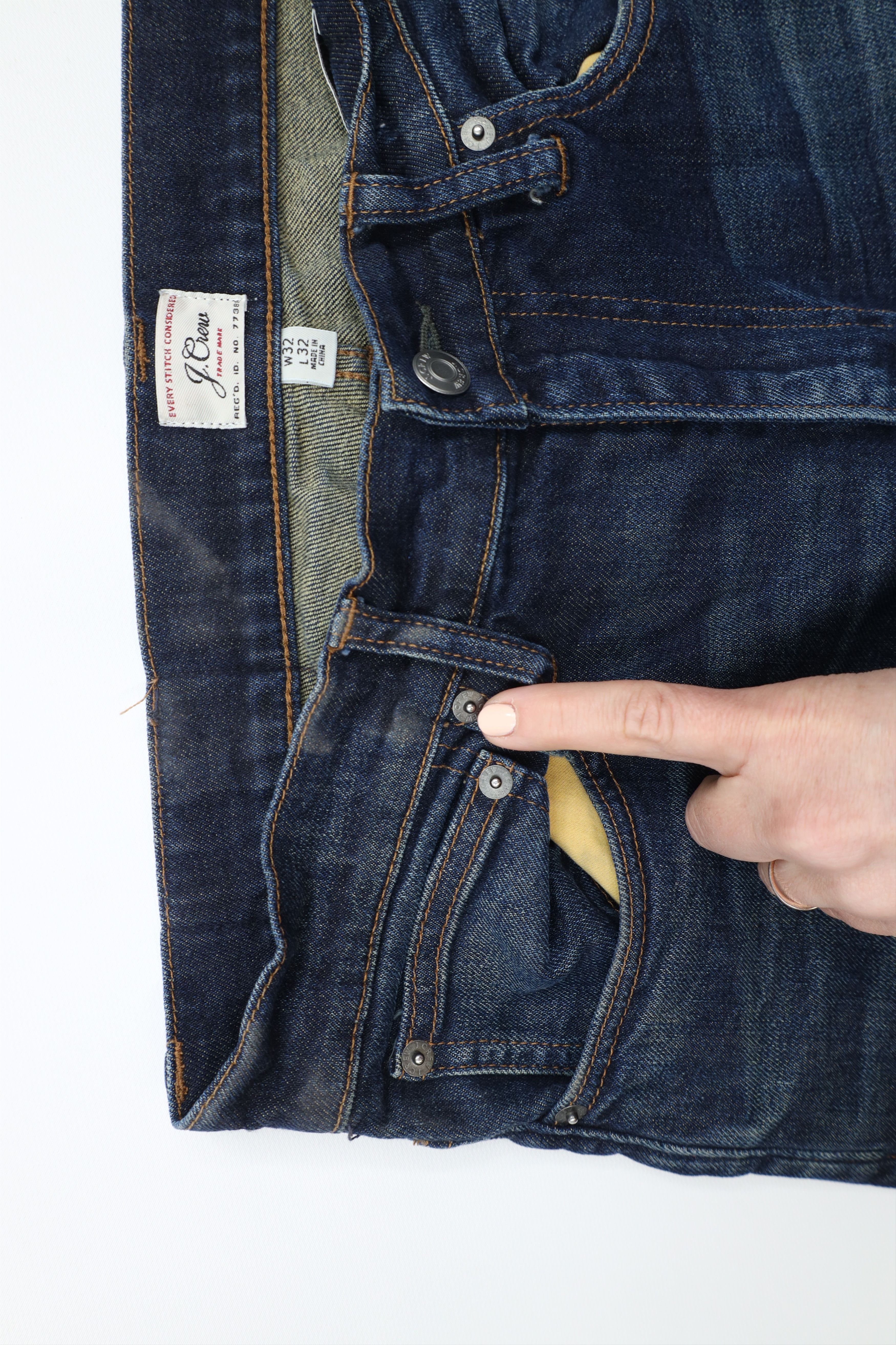 J.Crew × Vintage J Crew Stretch 770 Straight Leg Denim Jeans Dark Wash Blue Size US 32 / EU 48 - 6 Thumbnail