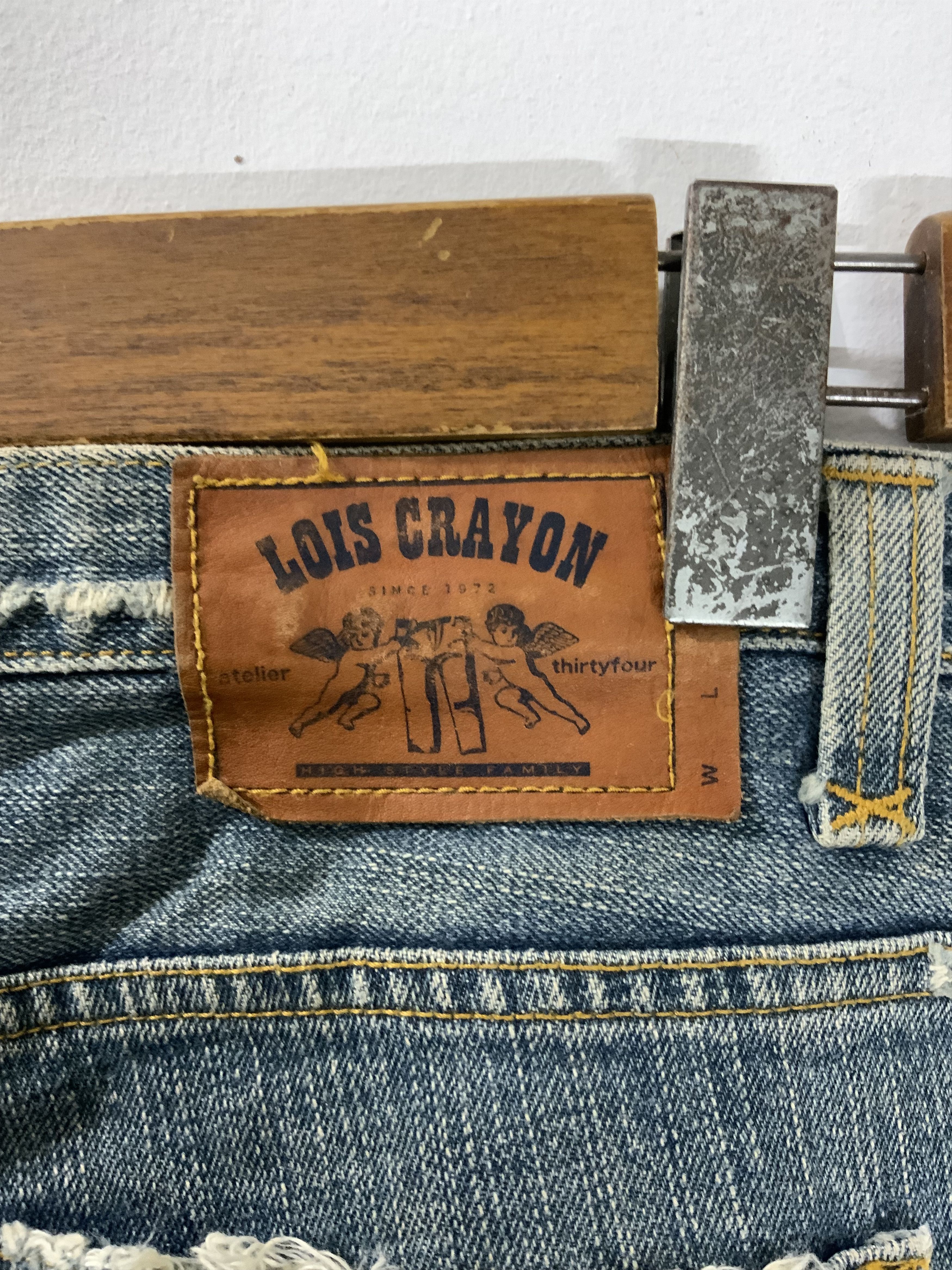 Japanese Brand Vintage Lois Crayon Atelier thirtyfour Distressed Denim Size US 31 - 17 Thumbnail