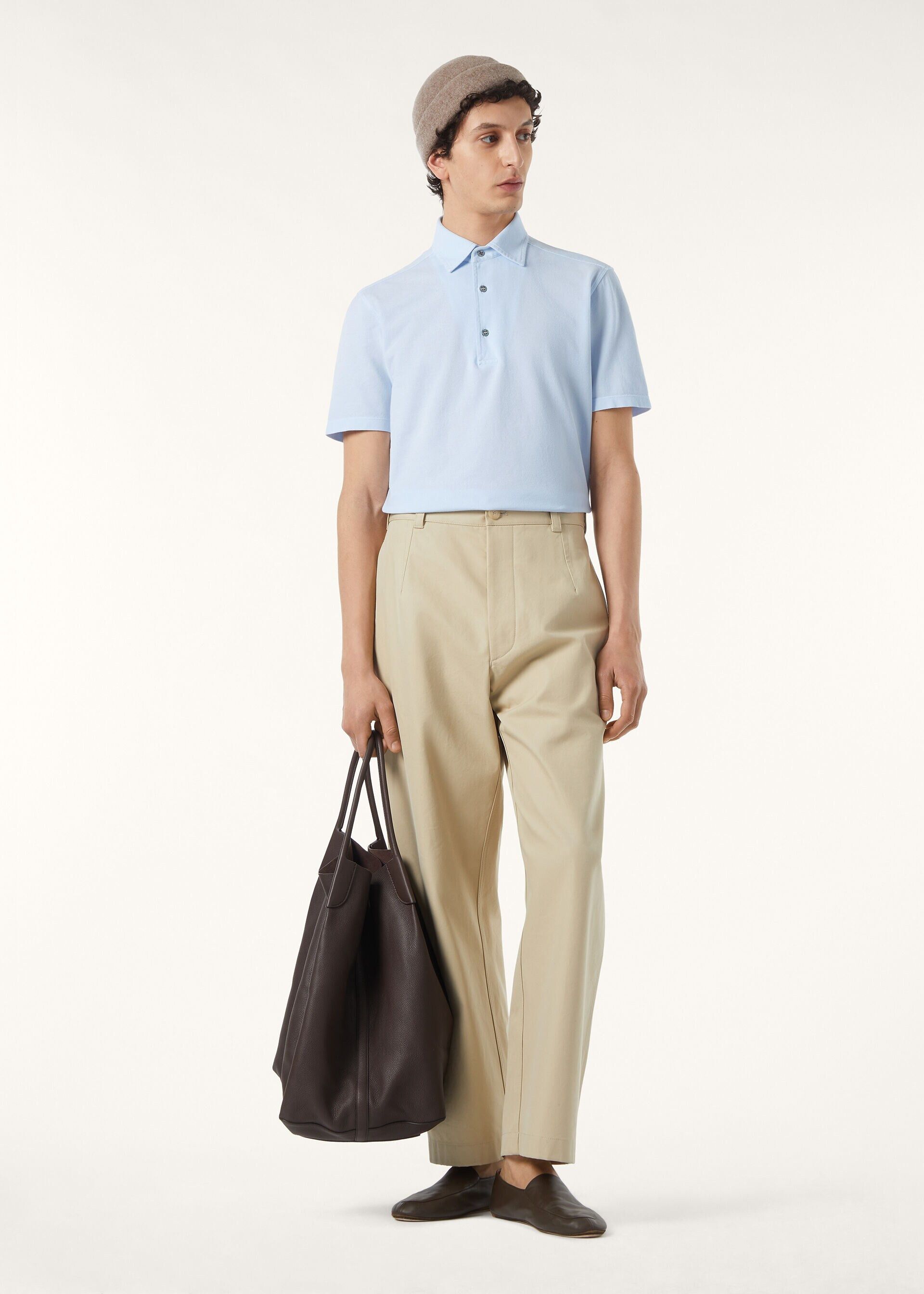 Loro Piana os11x0226 FAP9959 Brenna Polo Shirt in Celestial Breeze Size US M / EU 48-50 / 2 - 2 Thumbnail
