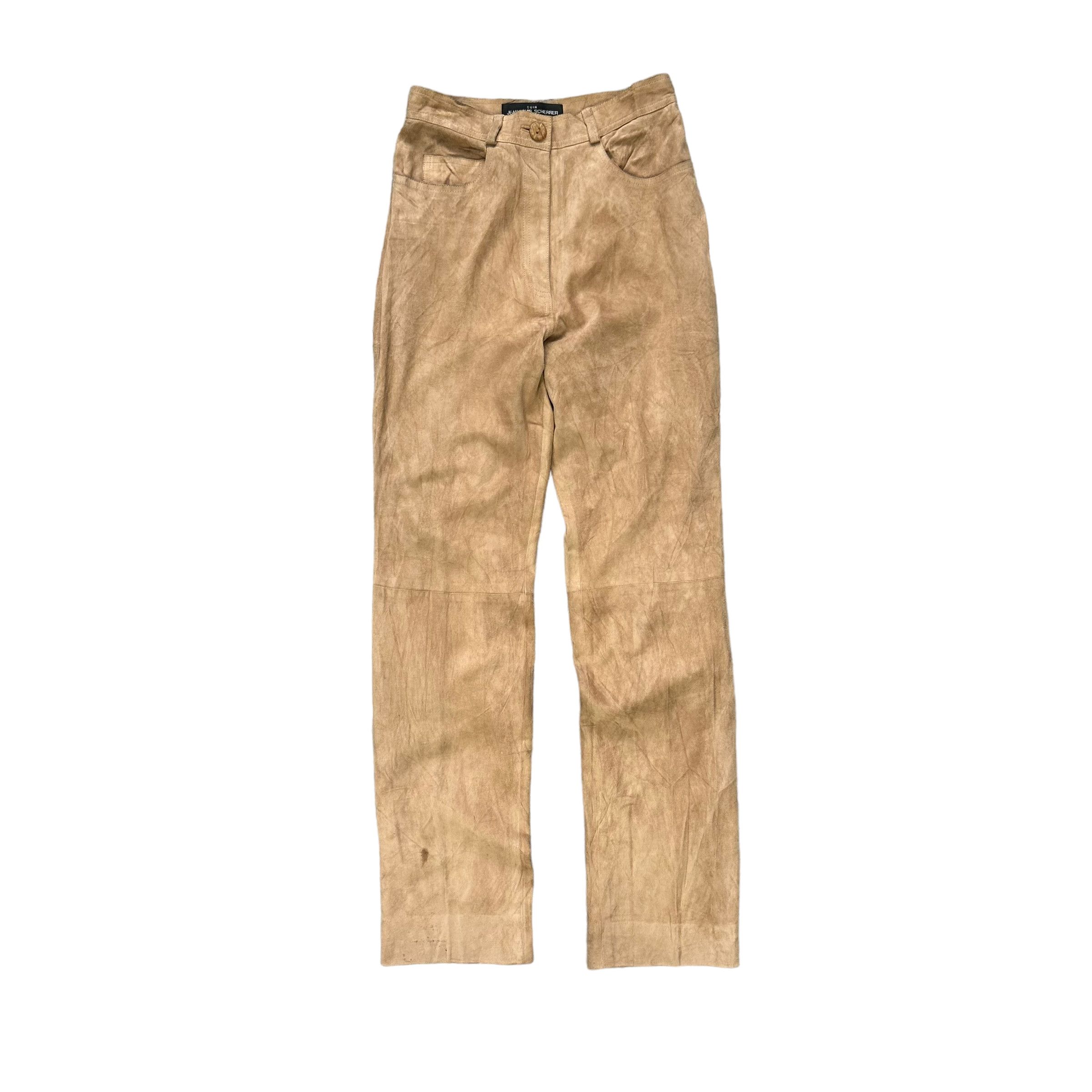 Jean-Louis Scherrer VINTAGE JEAN LOUIS SCHERRER SUEDE LEATHER PANT #8397-007 Size 26" / US 2 / IT 38 - 1 Thumbnail