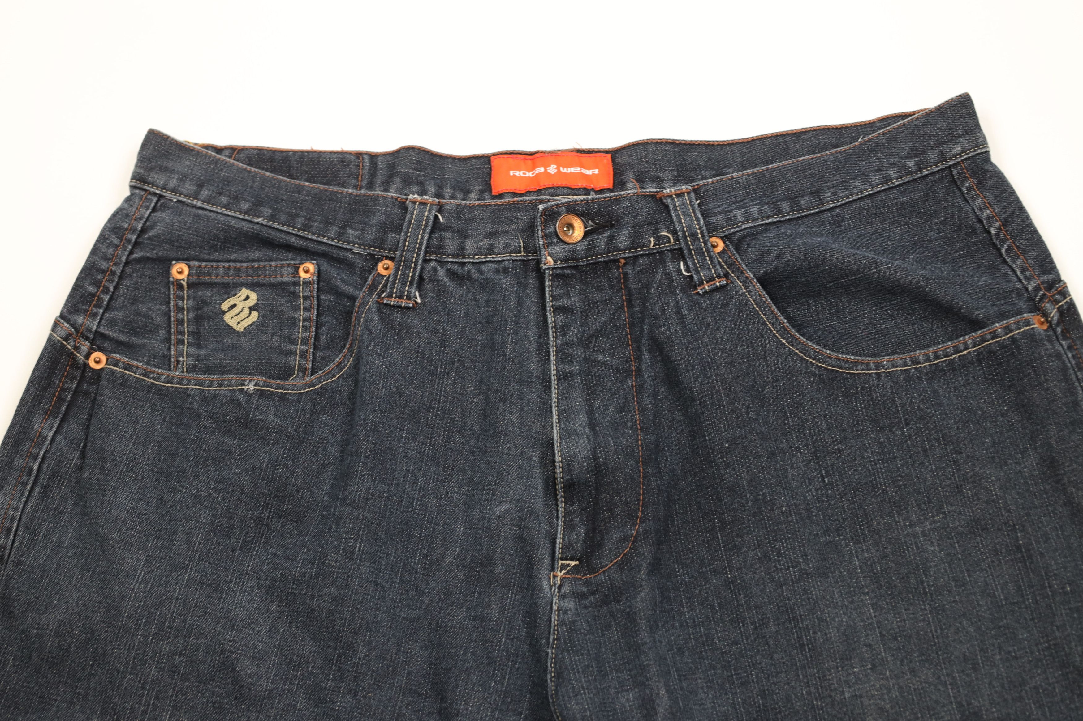 Rocawear Vintage 90s Y2K Rocawear Loose Fit Denim Jean Shorts Blue Size US 38 / EU 54 - 2 Thumbnail
