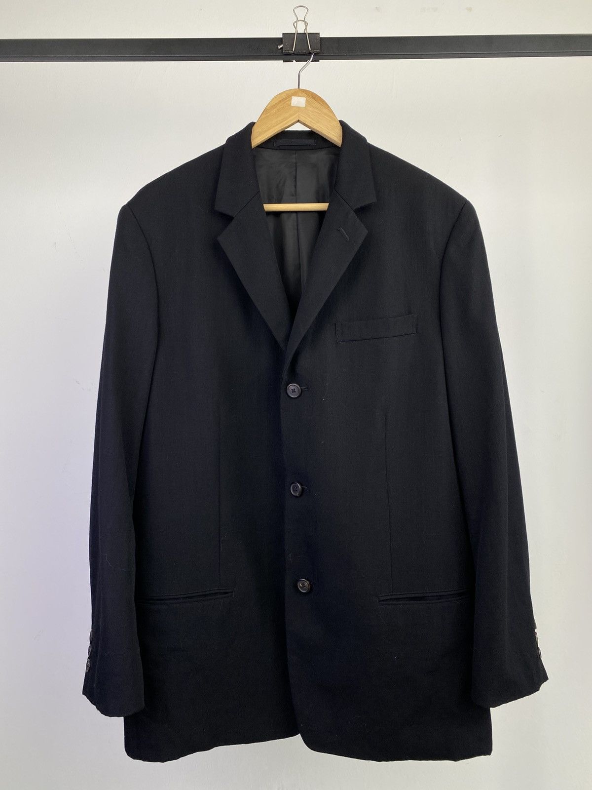 Yohji Yamamoto 90's Y's for Men by Yohji Yamamoto Wool Black Blazer Jacket Size US S / EU 44-46 / 1 - 1 Thumbnail