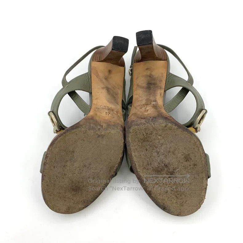 Gucci Gucci Green bamboo joint buckle buckle thick high-heeled s Size US 6.5 / IT 36.5 - 5 Thumbnail