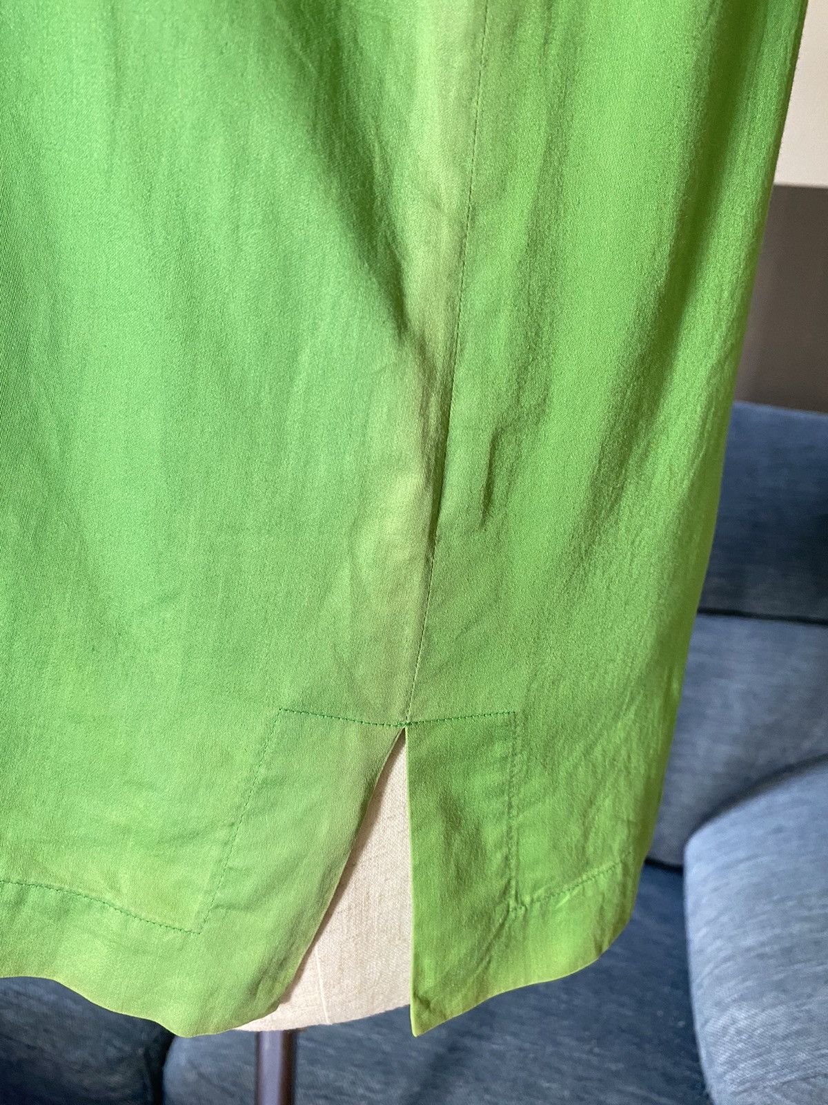 Yves Saint Laurent YVES SAINT LAURENT YSL Bright Green Satin Blouse Size S / US 4 / IT 40 - 10 Thumbnail