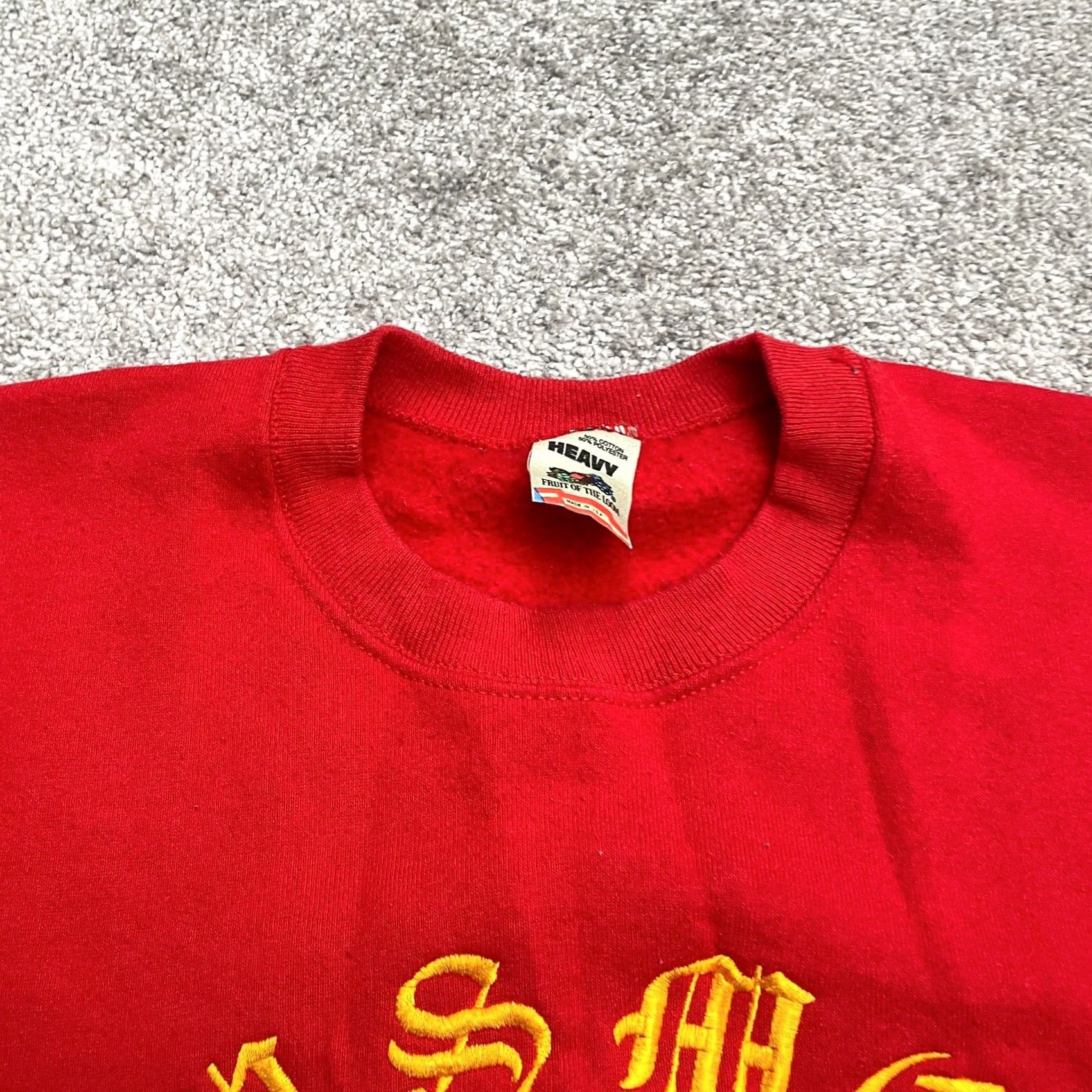 Fruit Of The Loom VINTAGE Fruit Of the Loom Sweatshirt Mens L Red United States Marine Corps Size US L / EU 52-54 / 3 - 3 Thumbnail