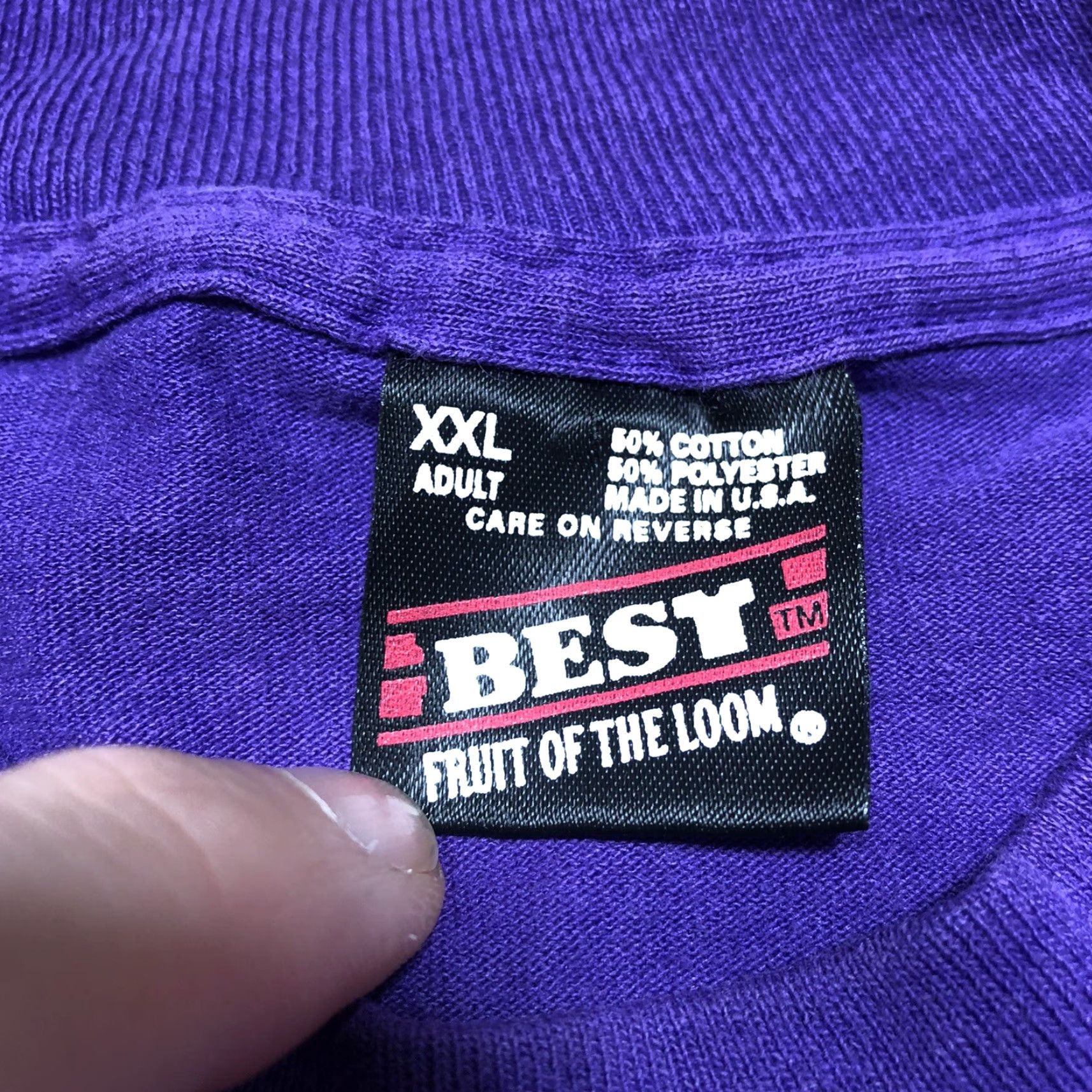 Fruit Of The Loom VINTAGE Fruit of the Loom T-Shirt Short Sleeve Crew Neck 2XL Purple USA Made 80s 90s Moon Light Up The Night Size US XXL / EU 58 / 5 - 6 Thumbnail