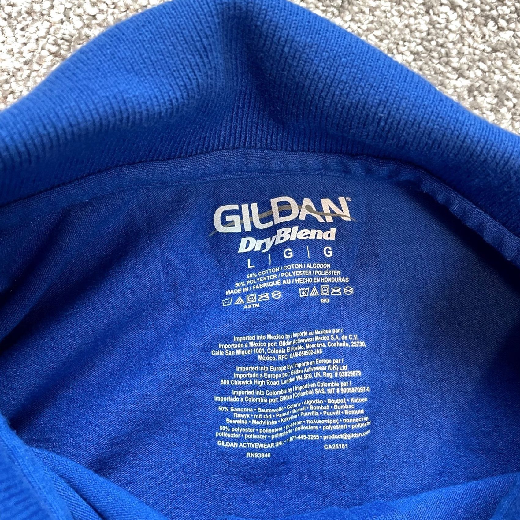 Gildan VINTAGE Gildan Dryblend Polo Shirt Mens L Blue Logo Embroidered Size US L / EU 52-54 / 3 - 4 Thumbnail