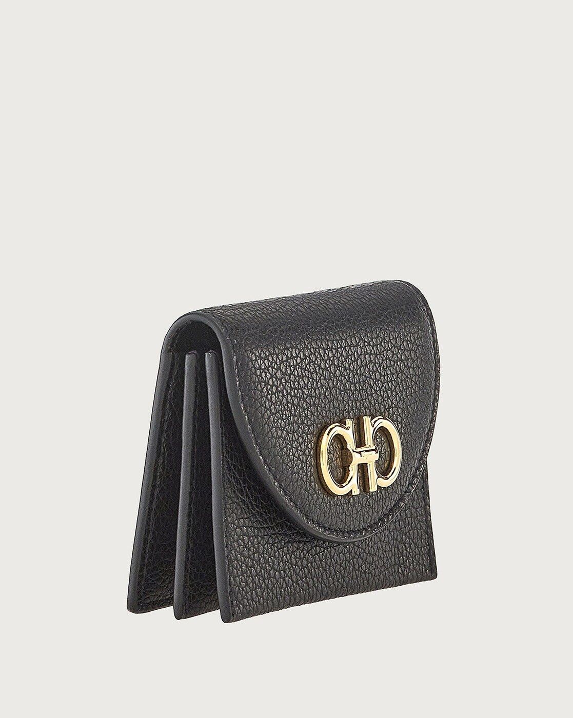 Salvatore Ferragamo o1s1rm0924 Size: OS / Gancini Leather Wallet in Black Size ONE SIZE - 2 Thumbnail