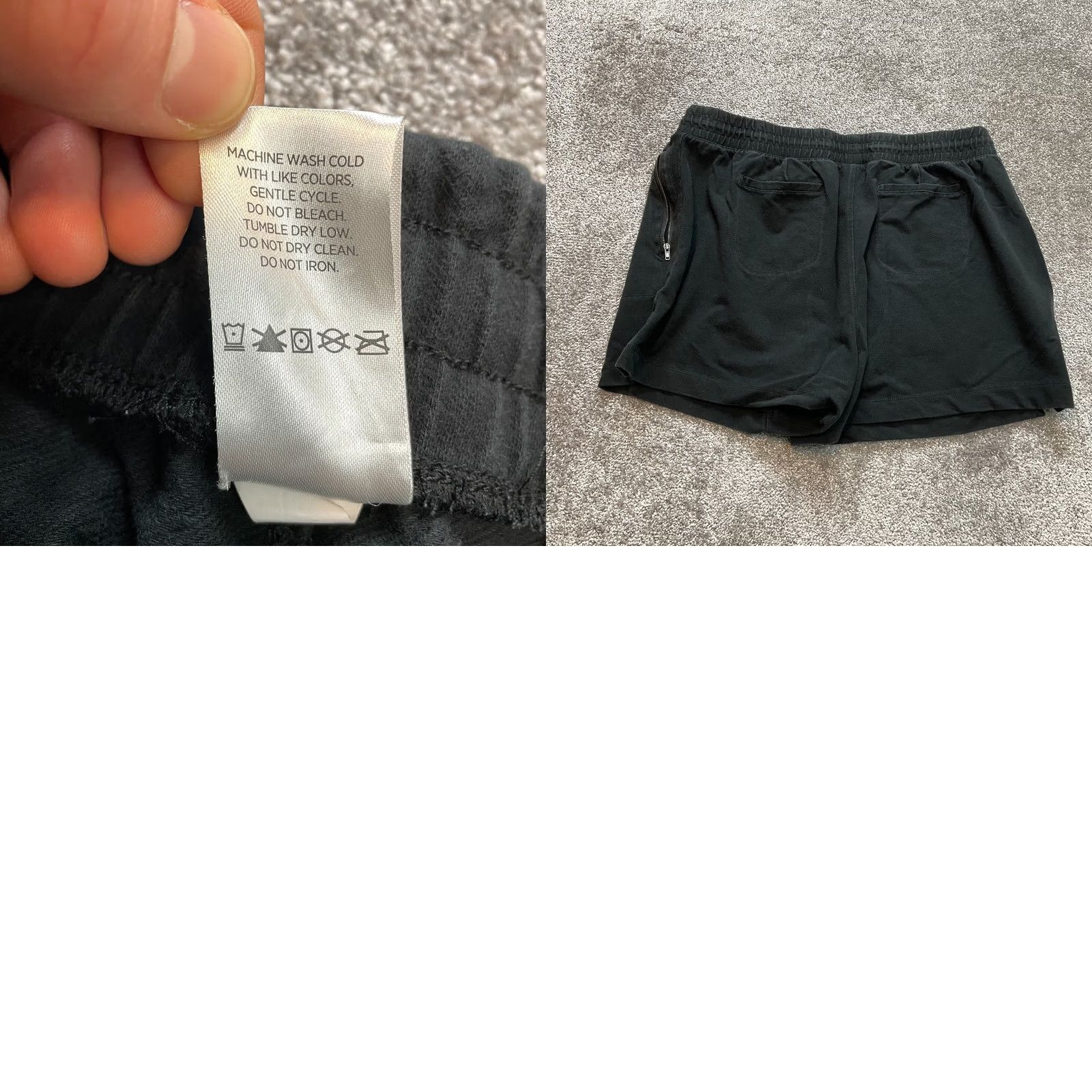 Vintage Unbranded Twill Shorts Womens XXl Black Sweat Zip Pockets Stretch Drawstring 4" Size 26" / US 2 / IT 38 - 8 Thumbnail