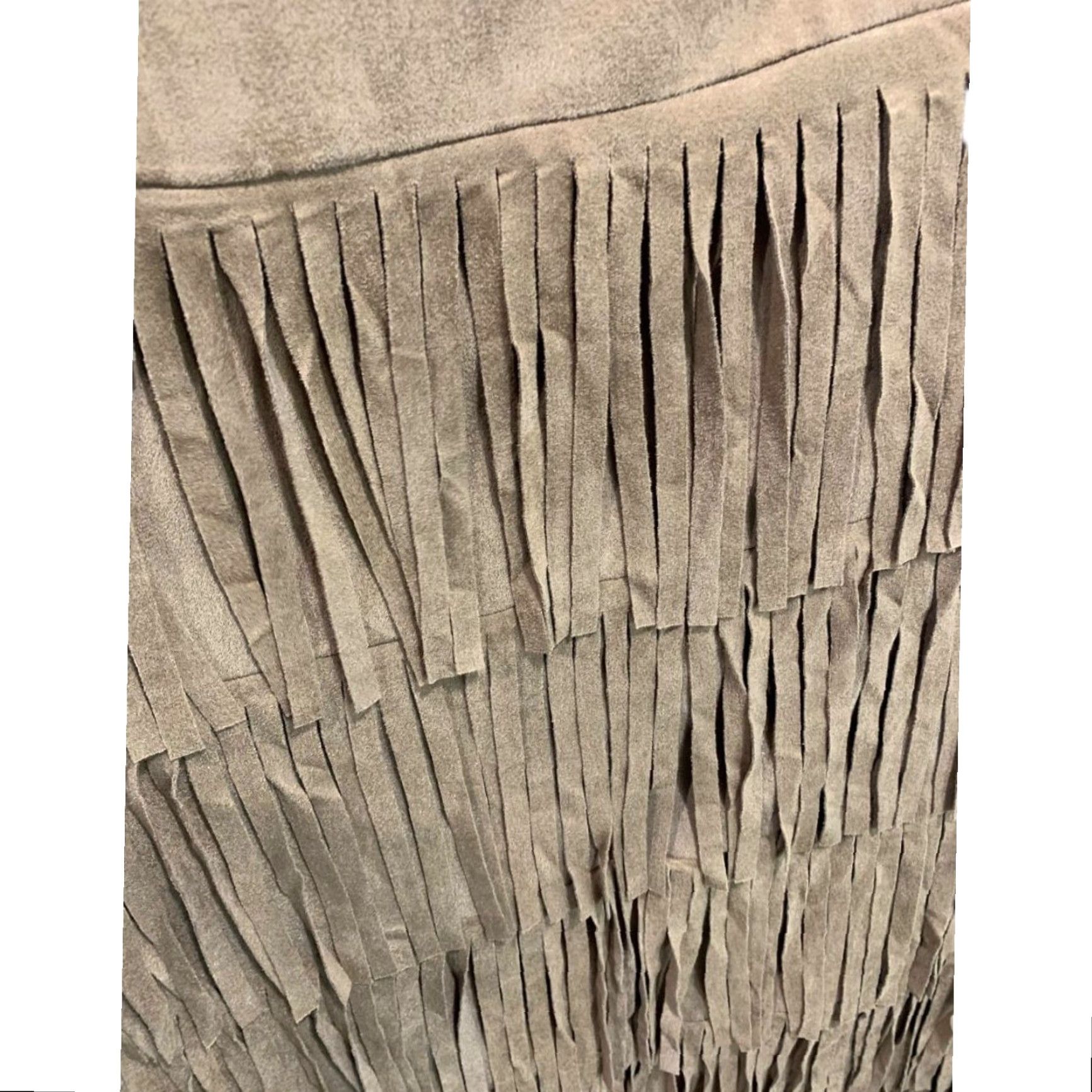 Vintage VINTAGE Back in the Saddle Skirt Midi Women 3X Brown Fringed Faux Suede Western Womens Size 40" / US 18 - 5 Thumbnail