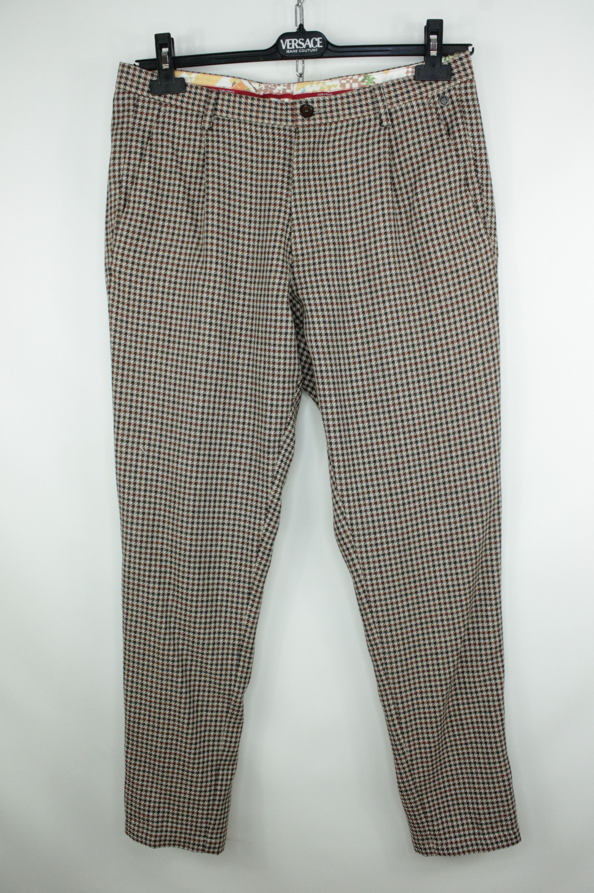 Designer × Other Club Of Gents Clark Cotton Linen Micro Check Trousers Size US 32 / EU 48 - 1 Thumbnail