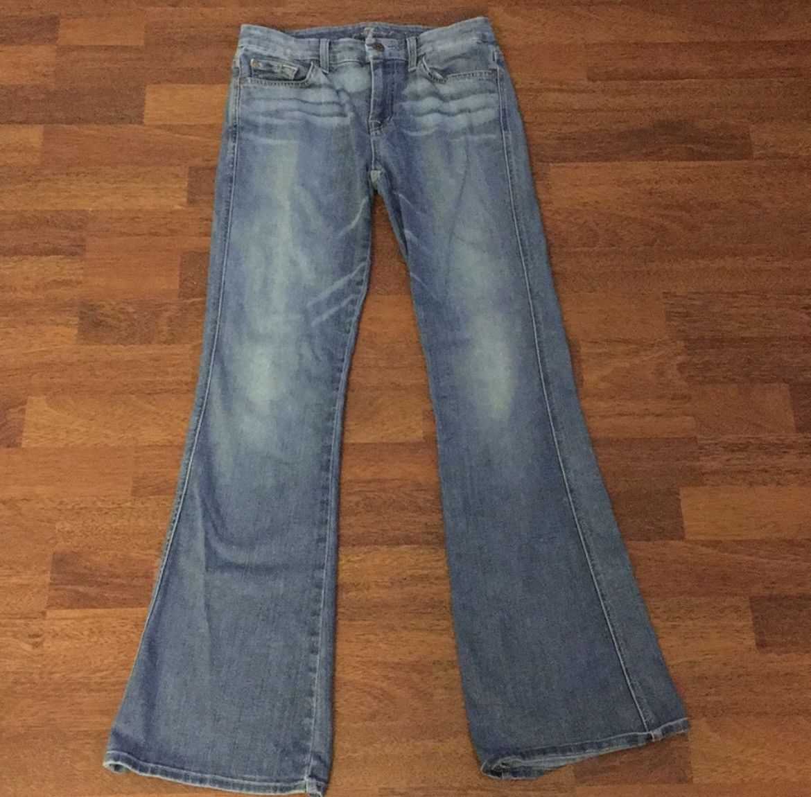 7 For All Mankind 7 for All Mankind Blue Flared Denim Jeans Size 26" / US 2 / IT 38 - 1 Thumbnail
