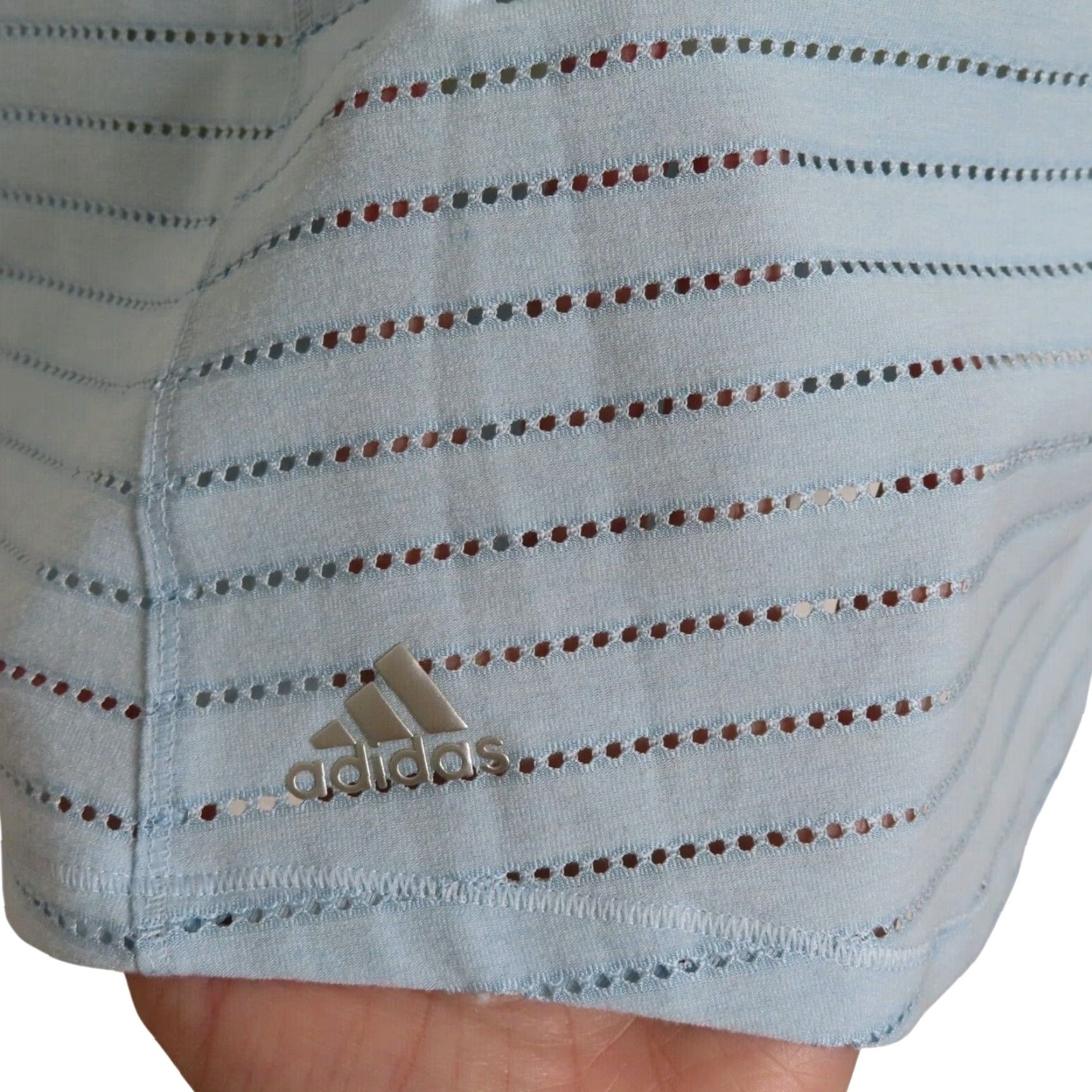 Adidas Adidas Polo Shirt Women Small Climacool Perforated Short Sleeve Blue Tennis Top Size S / US 4 / IT 40 - 4 Thumbnail