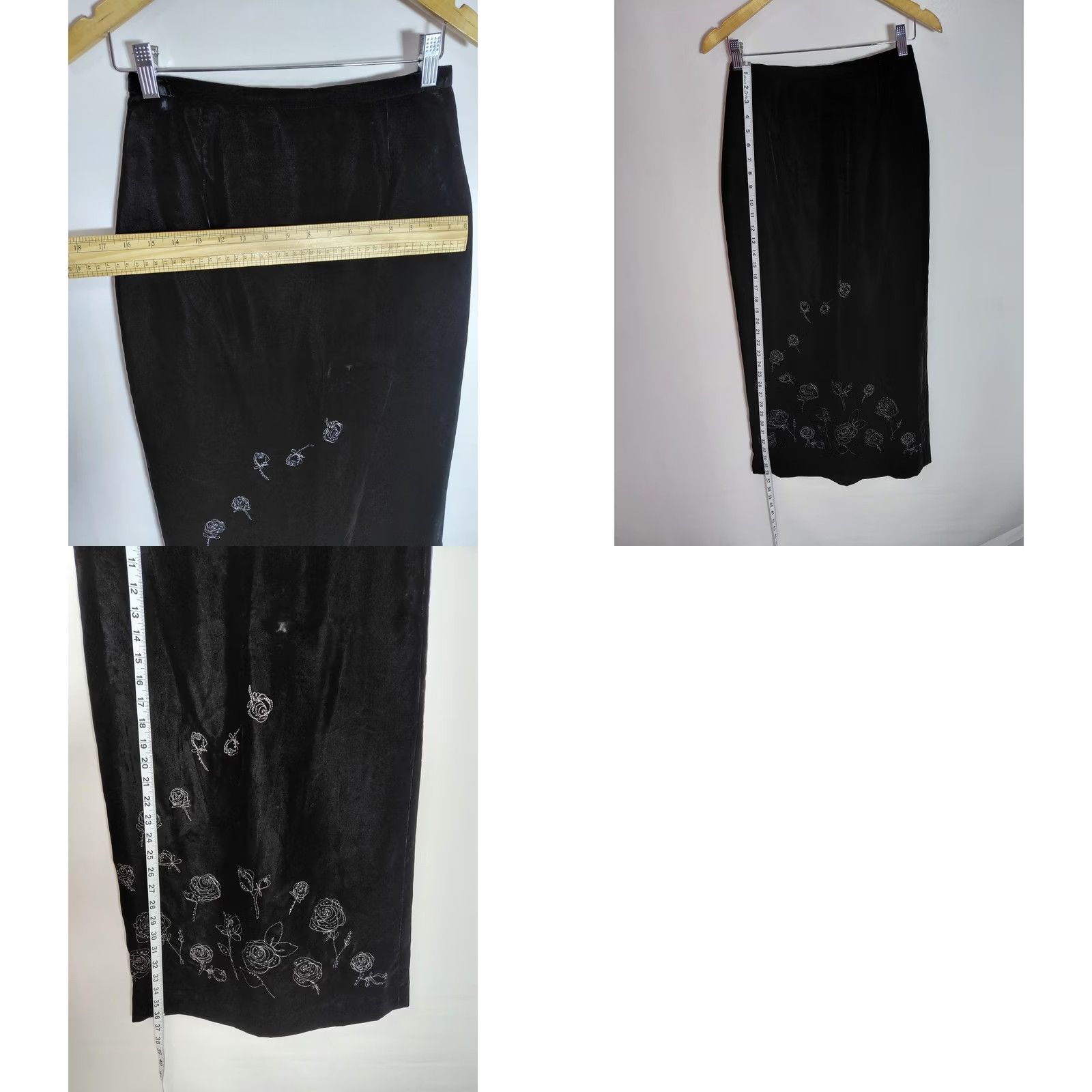 Laura Ashley Laura Ashley Black Embroidered Skirt Solid Lined Women Size 6 Size 28" / US 6 / IT 42 - 8 Thumbnail