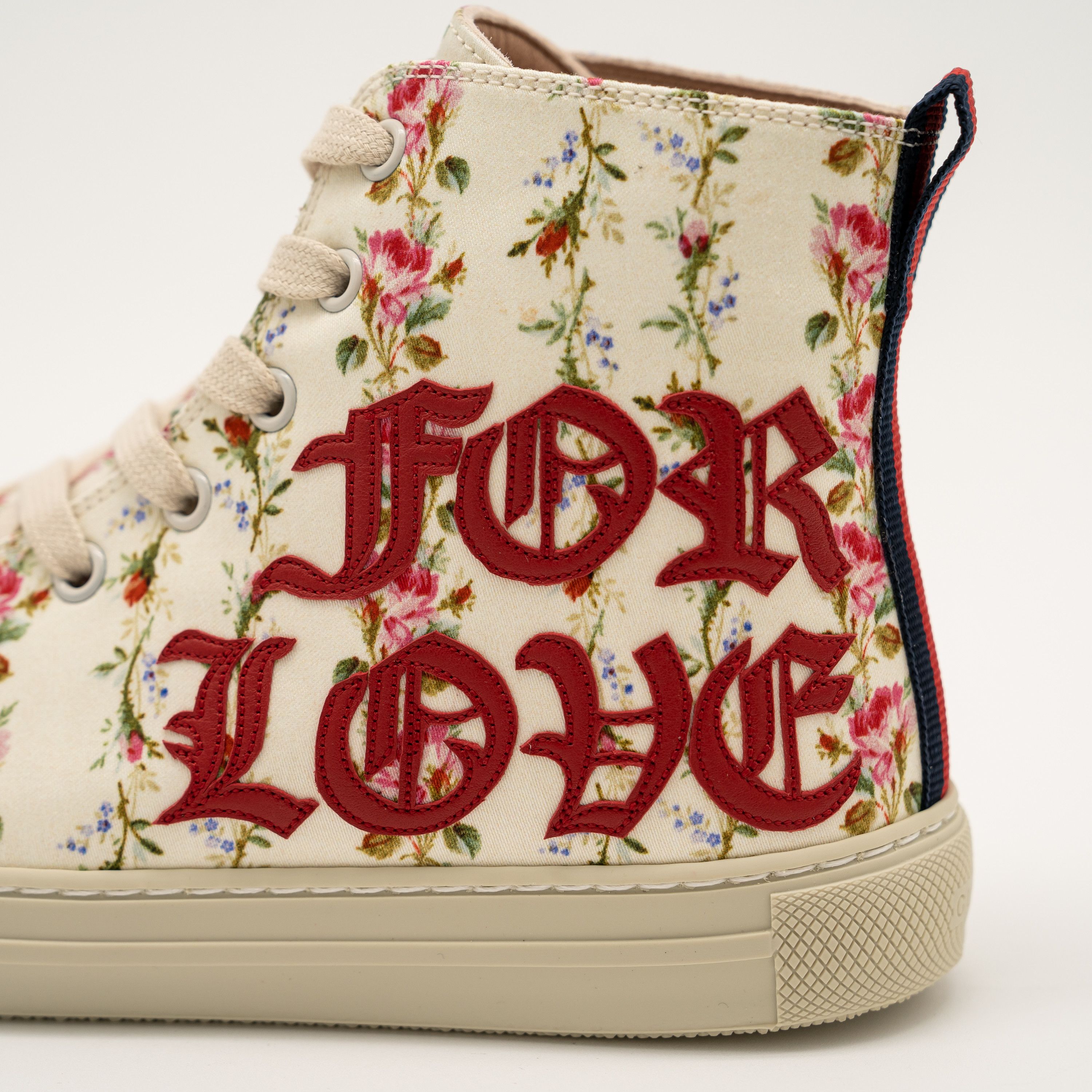 Gucci 37eu 7us Gucci Blind For Love Floral Print High Top Sneakers Size US 7 / IT 37 - 11 Thumbnail