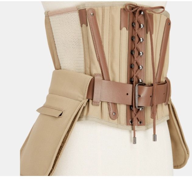 Dior o1w1db10924 Trench-Effect Cotton Bustier in Beige Size XS / US 0-2 / IT 36-38 - 4 Thumbnail