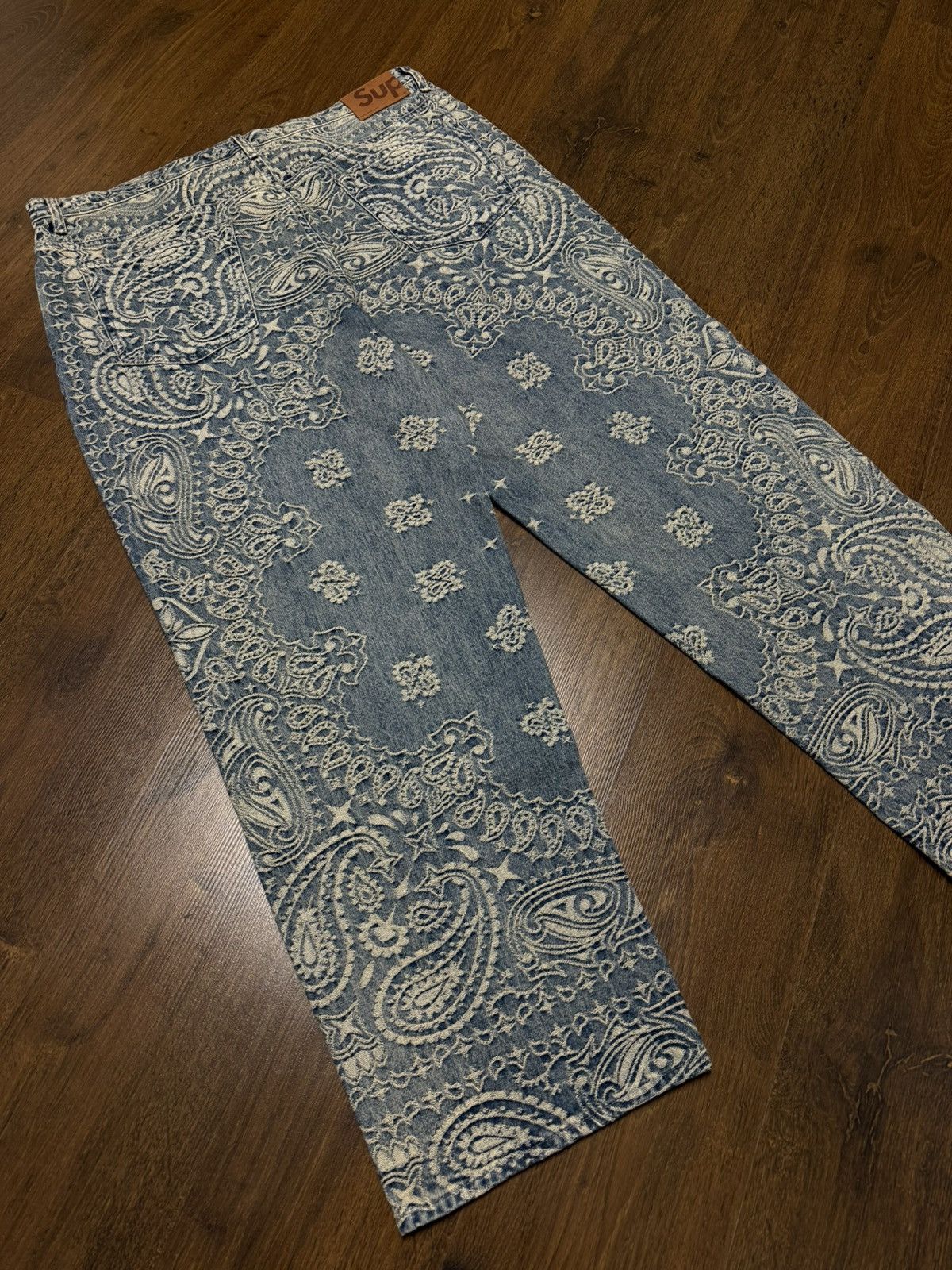 Supreme Supreme Bandana Jacquard Baggy Jean Blue Size US 38 / EU 54 - 10 Thumbnail