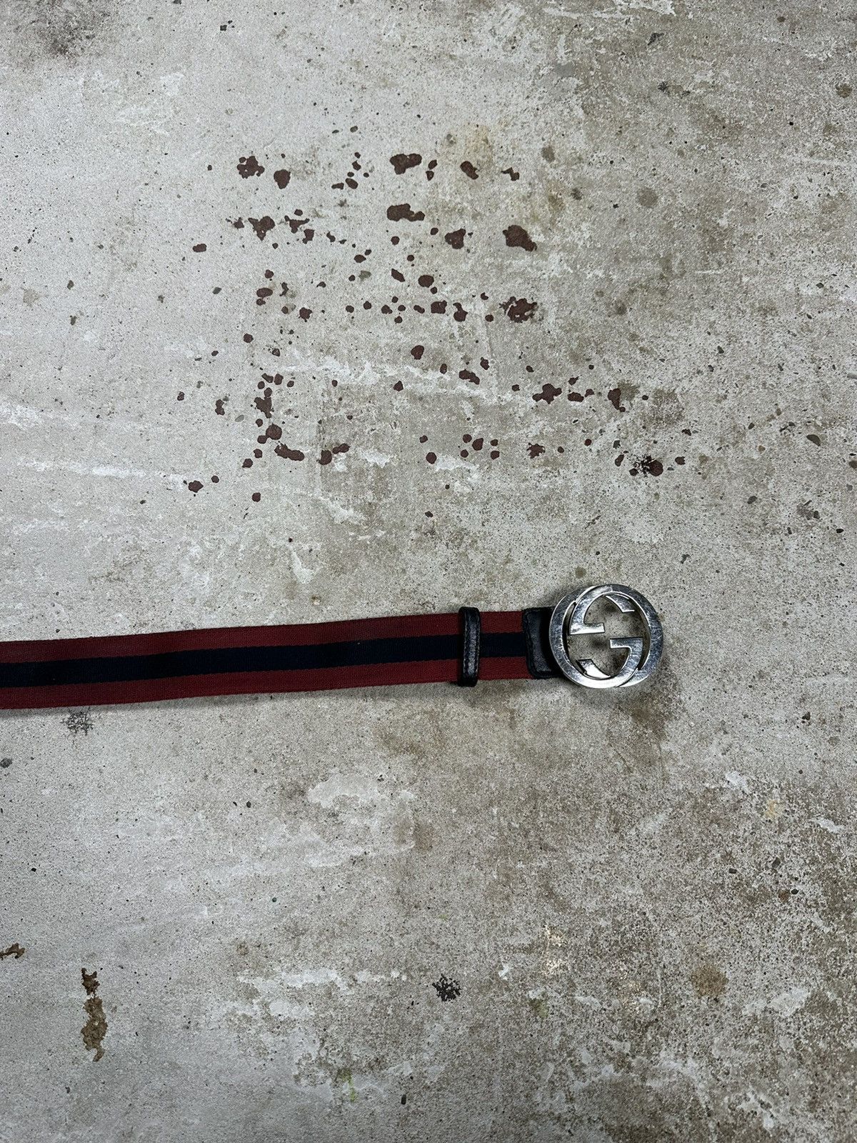 Gucci ‼️ Gucci Web Stripe Navy/Burgundy Belt Size ONE SIZE - 5 Thumbnail