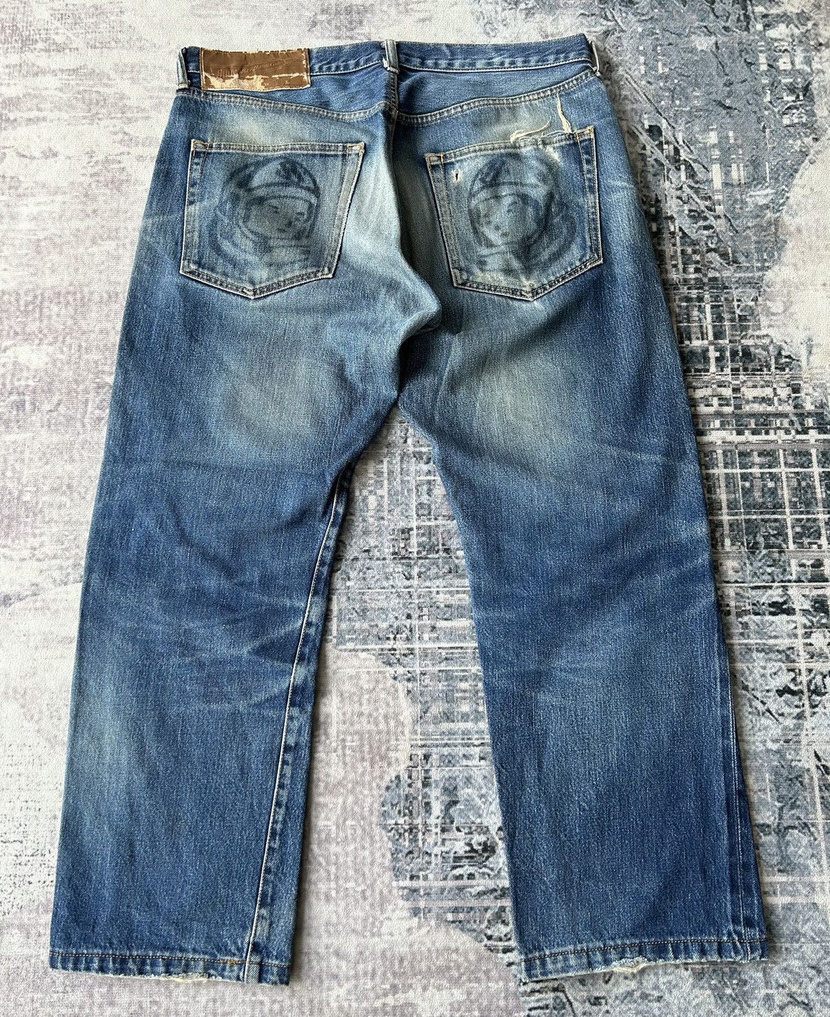 image of Billionaire Boys Club Distressed Jeans in Indigo, Men's (Size 34)