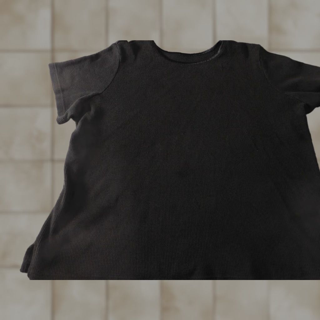 Vintage Woman Within Blouse 2X Black Crewneck Pullover Stretch Short Sleeve Casual Size XXL / US 16-18 / IT 52-54 - 1 Thumbnail