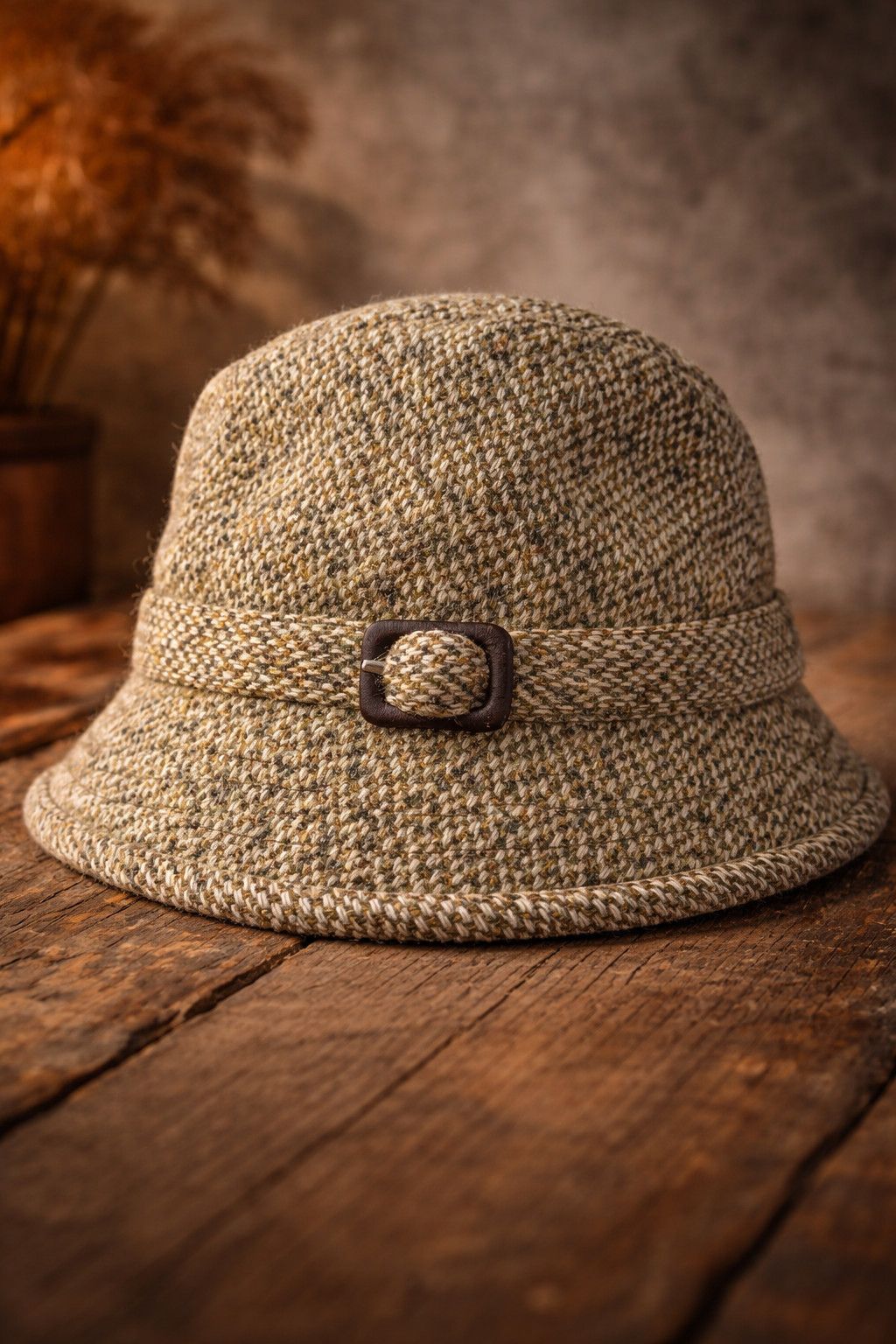 Harris Tweed Dunn & Co Harris Tweed Wool Hat Vintage Fedora Size 6 3/4 Size 34 - 1 Thumbnail