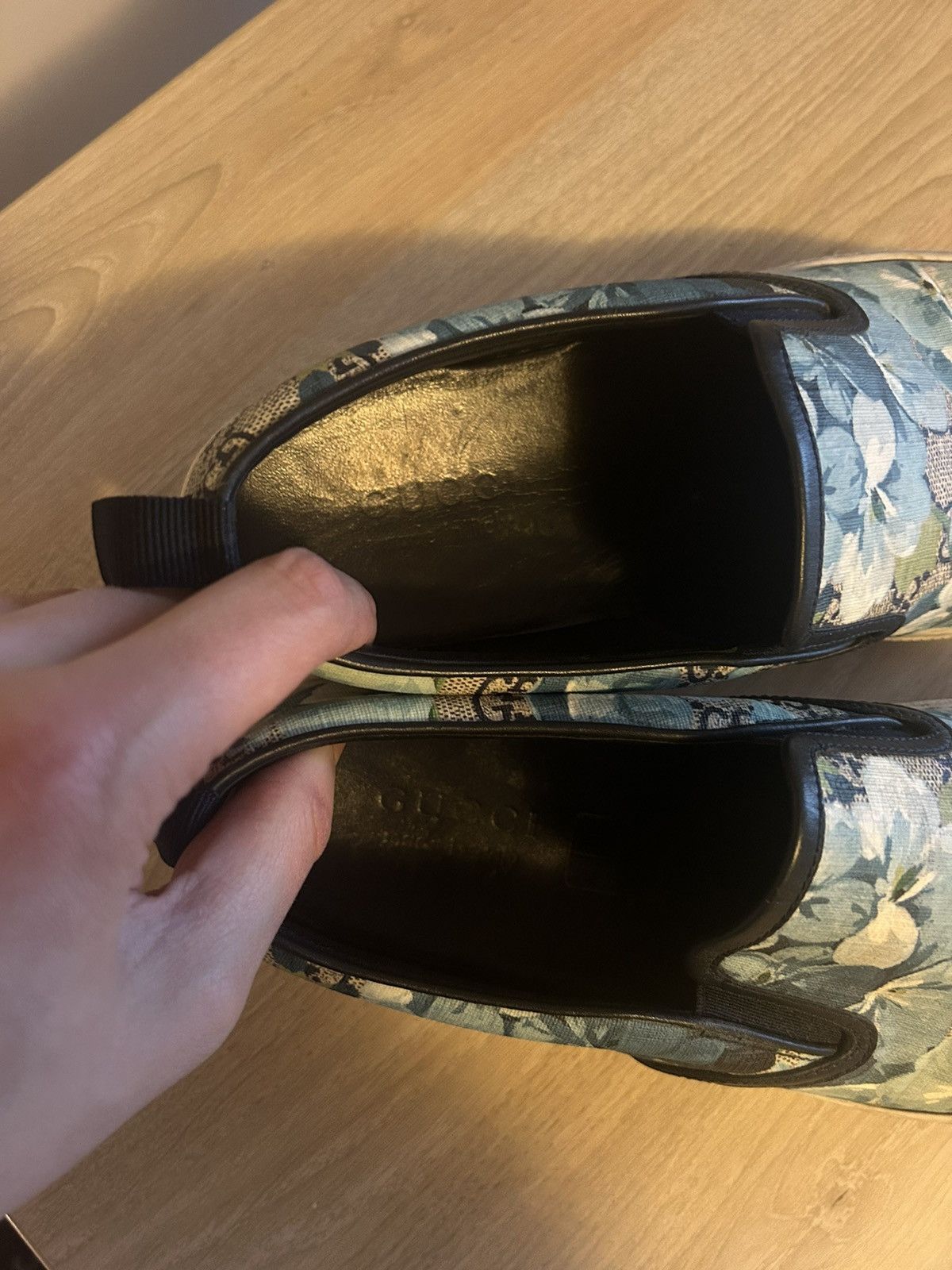 Gucci Floral Print GG Supreme Monogram Slip-Ons Size US 8 / EU 41 - 11 Thumbnail