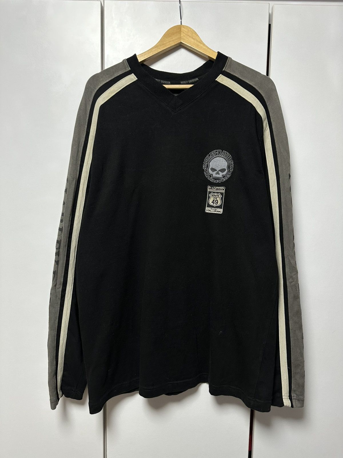 Harley Davidson Harley Davidson Vintage Skull Sweatshirt Moto Rare USA Size US XL / EU 56 / 4 - 3 Thumbnail