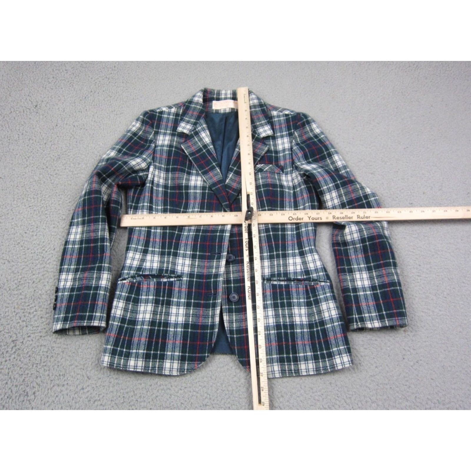 Pendleton VINTAGE Pendleton Jacket Womens 10 Plaid Wool Blazer Green Blue 80s 90s Classic Casual Mens Womens Girls Size L / US 10 / IT 46 - 6 Thumbnail