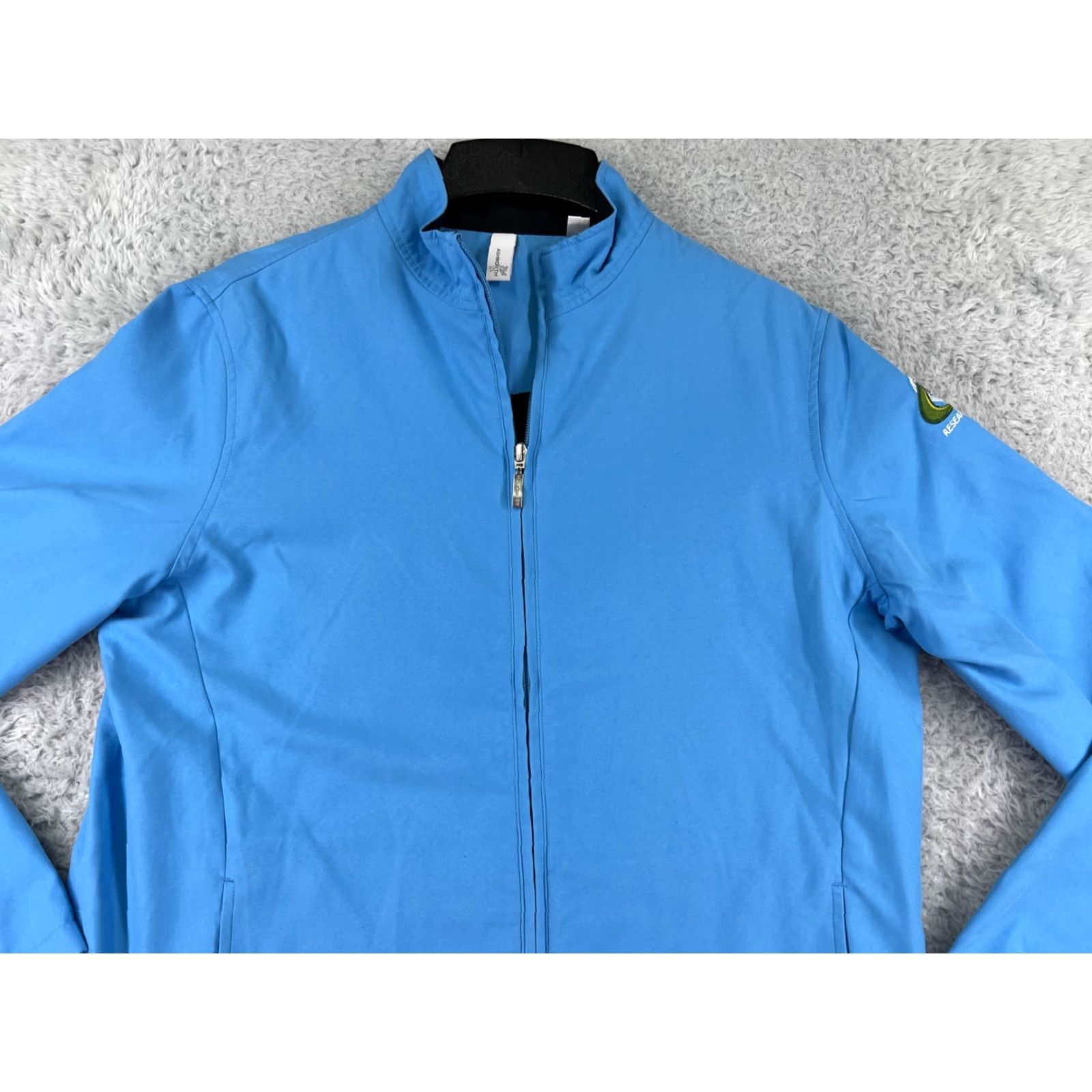 Vintage Ashworth Jacket Womens M Blue Full Zip Poly Mock Neck Golf Athletic Sports Wind Shirt Size M / US 6-8 / IT 42-44 - 5 Thumbnail