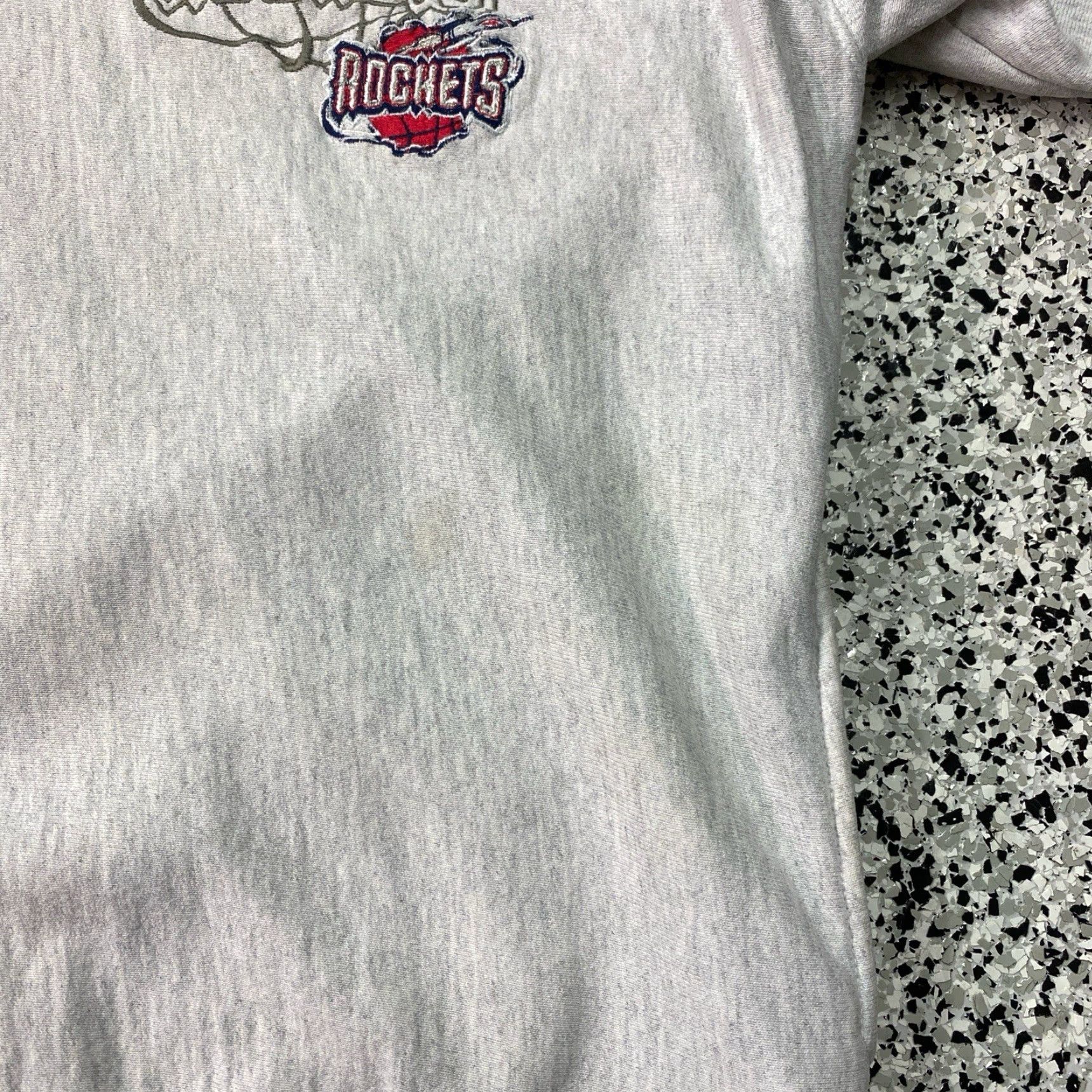 NBA VINTAGE 90s NBA Houston Rockets Hoodie Sweatshirt XL Crew Neck Long Sleeve Reversible Gray Legends Athletic Basketball Men Mens Size US XL / EU 56 / 4 - 3 Thumbnail