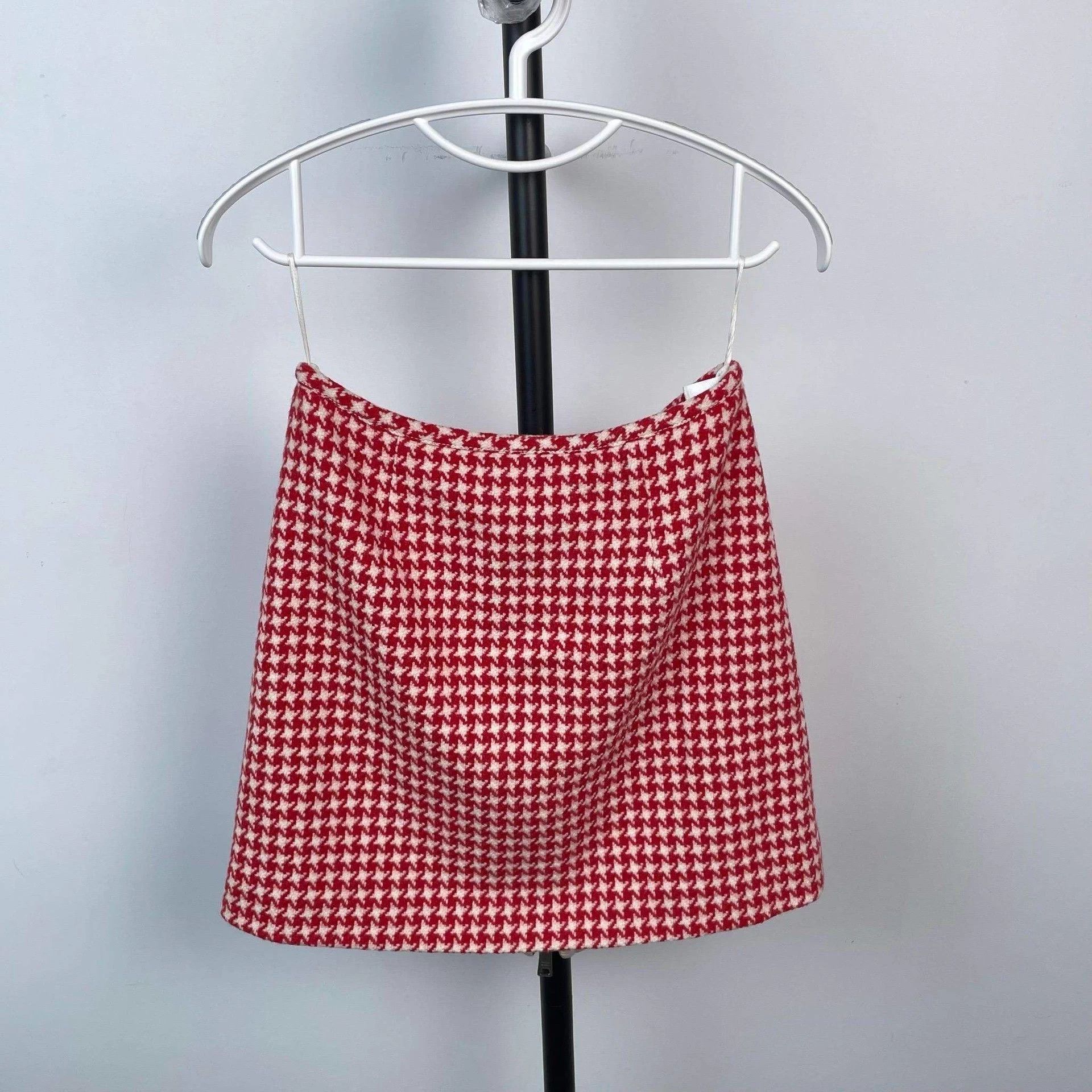 Prada Prada houndstooth red skirt 40 Size M / US 6-8 / IT 42-44 - 3 Thumbnail