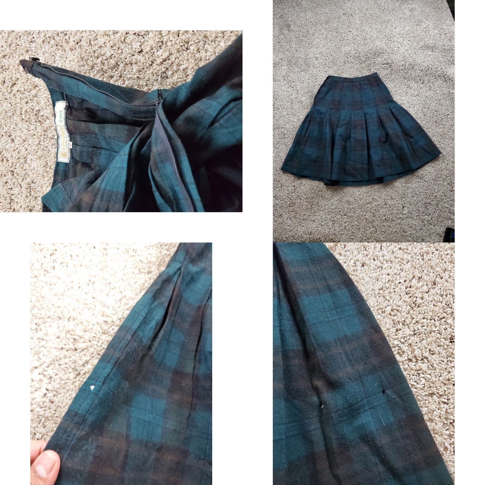 Vintage VINTAGE Highland Queen Skirt Womens 10 Green Blue Tartan Wool Pleated Calvet Canada 90s Size 32" / US 10 / IT 46 - 8 Thumbnail