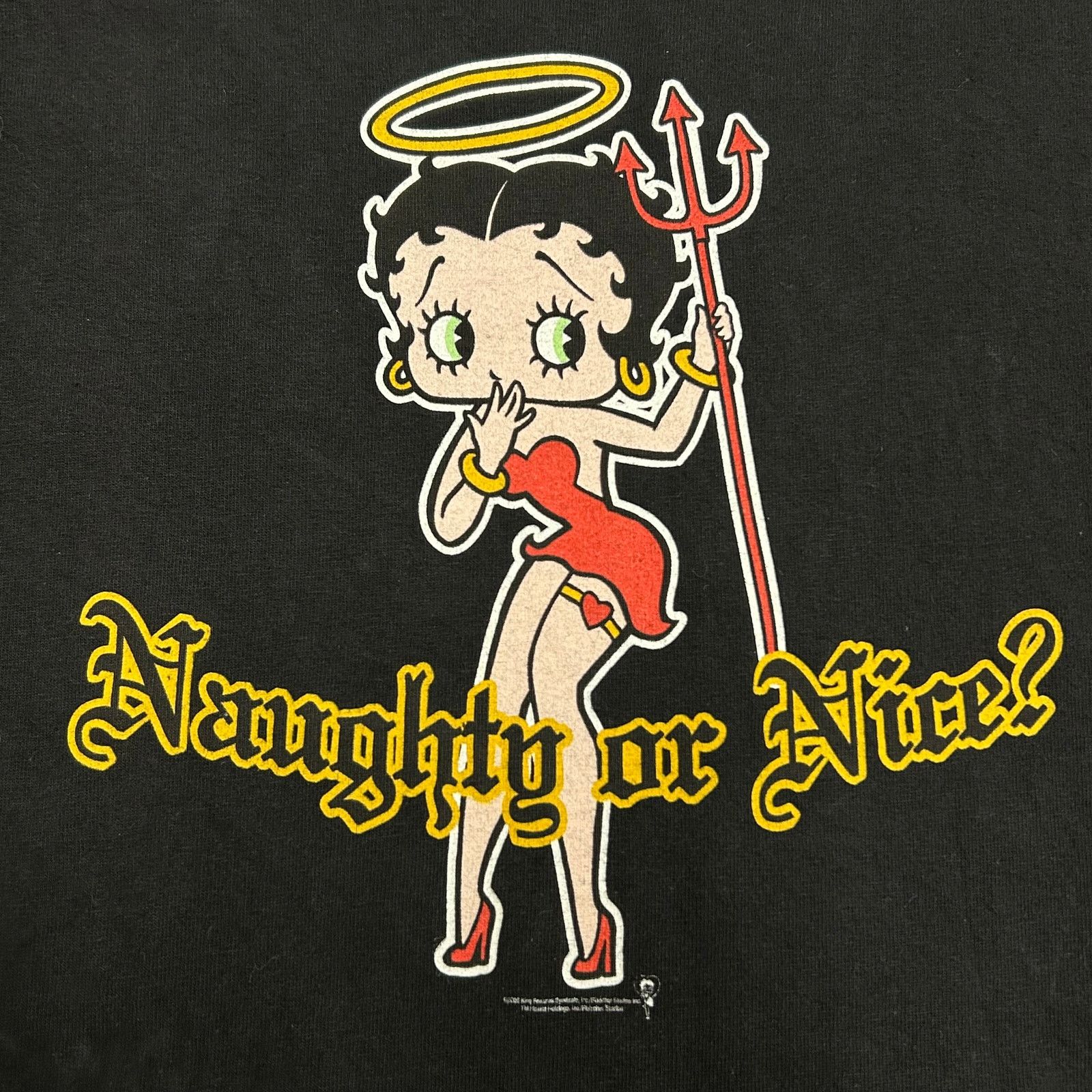 Vintage Vintage 90s Betty Boop Naughty Or Nice Black Tee T Shirt XL Size US XL / EU 56 / 4 - 4 Thumbnail