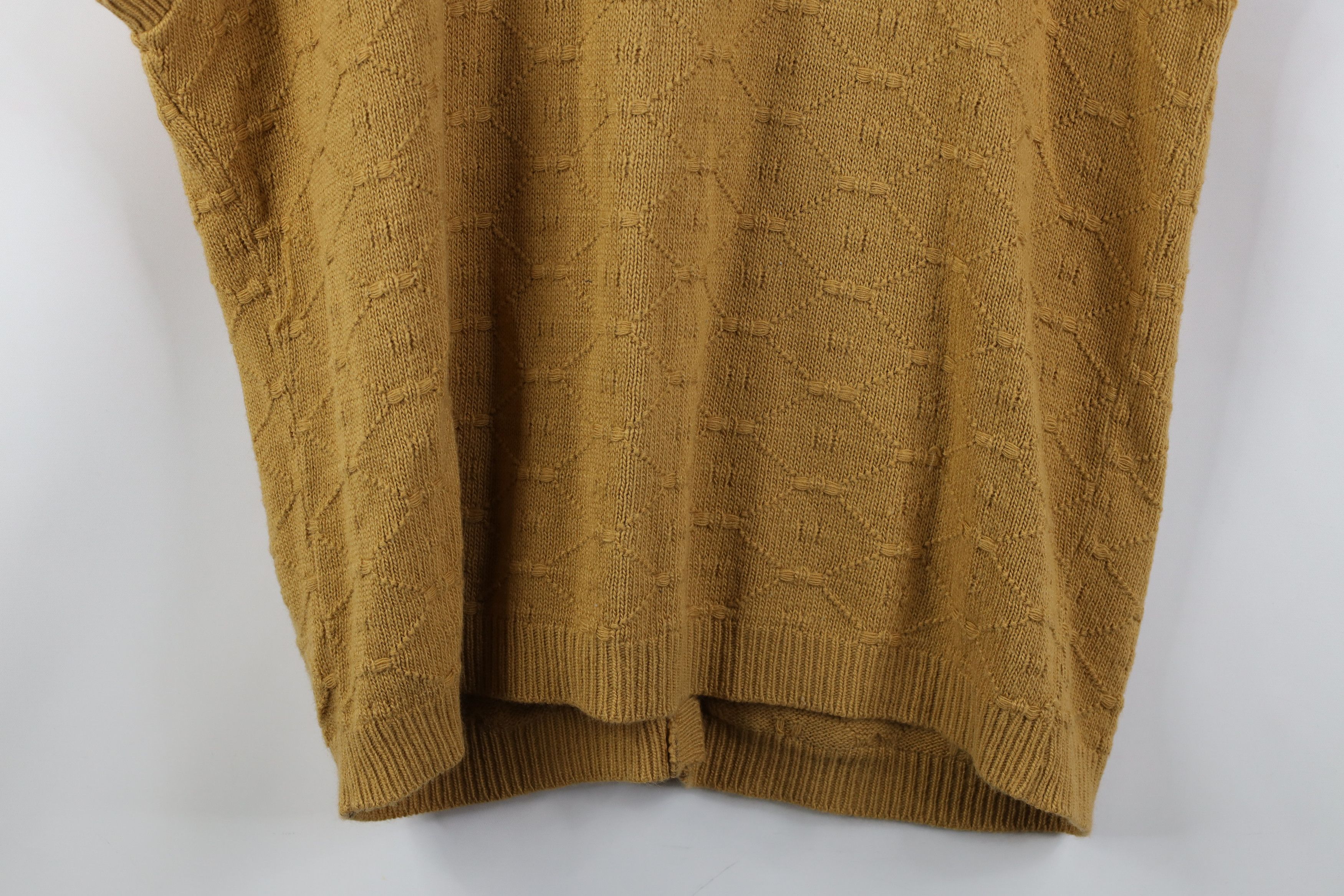 Vintage Vintage 90s Streetwear Knit Cardigan Sweater Vest Wheat USA Size XL / US 12-14 / IT 48-50 - 13 Thumbnail