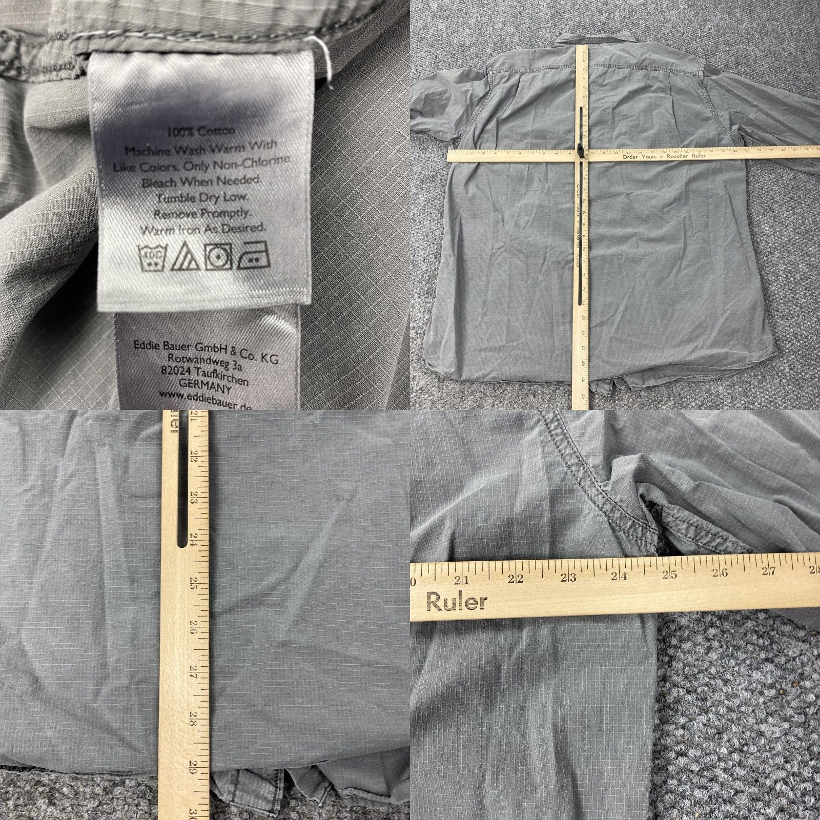 Eddie Bauer Eddie Bauer Shirt Mens Tall XL Gray Classic Fit Ripstop Long Sleeve Roll Tab Size US XL / EU 56 / 4 - 8 Thumbnail