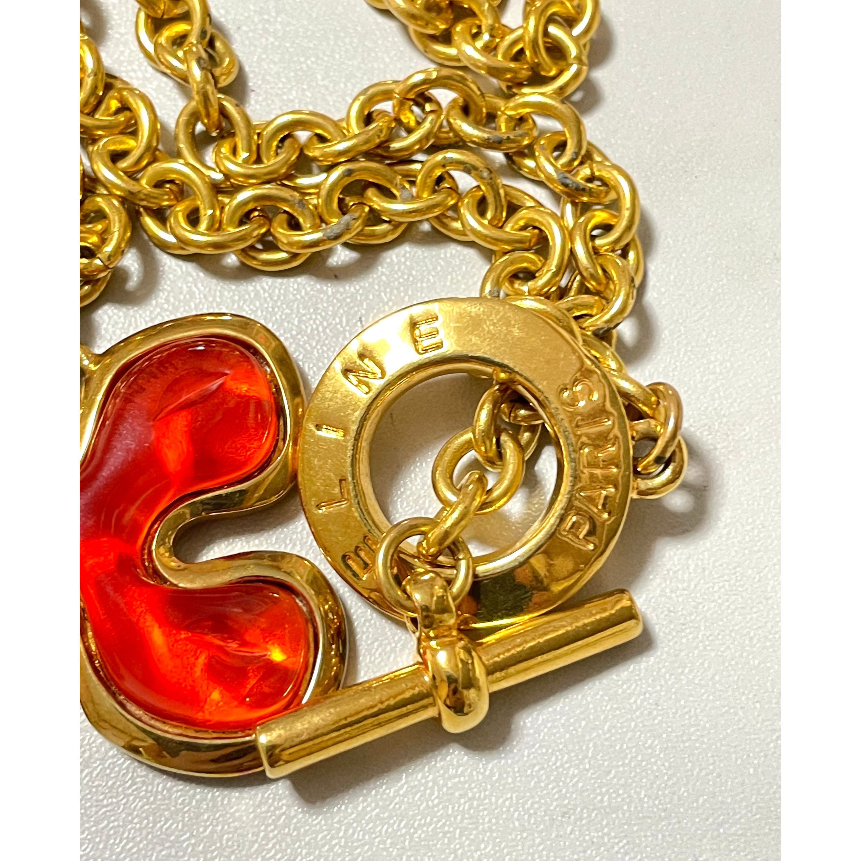 Celine Vintage Celine thick gold chain necklace with flower top Size ONE SIZE - 9 Thumbnail