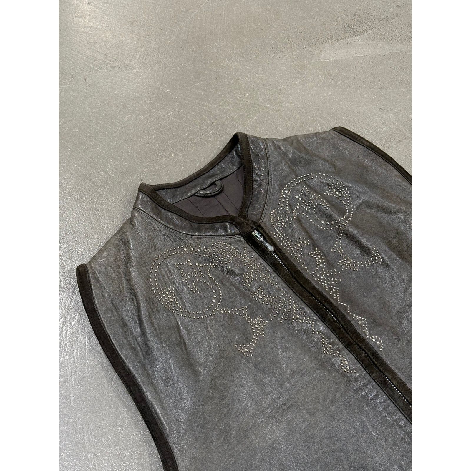 Versace 1980s Gianni Versace studded leather vest Size 44R - 3 Thumbnail