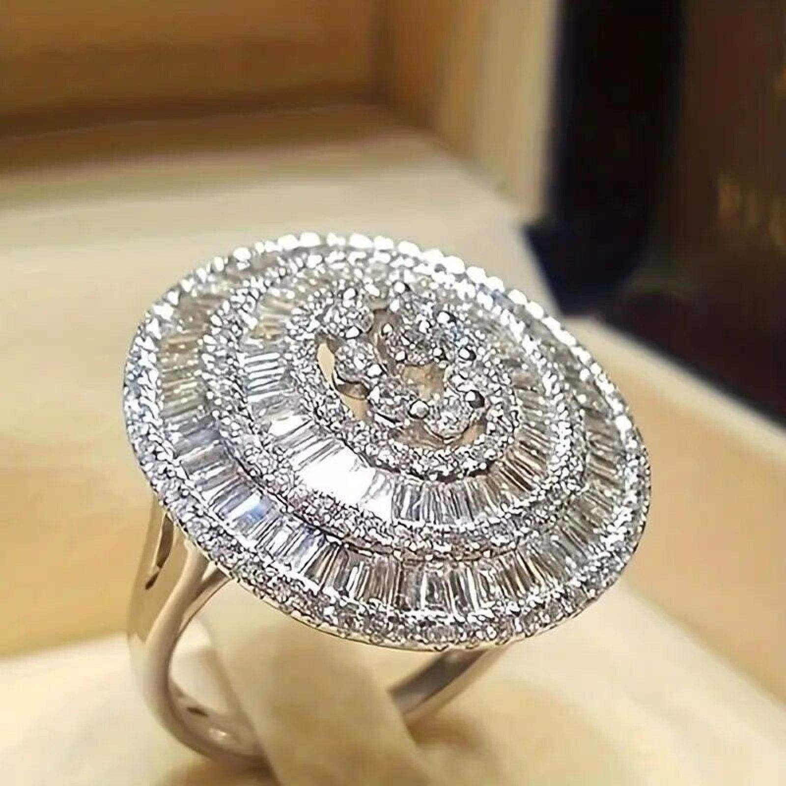 Other Rhinestone Studded Ring • Sparkling Circles Silvery • Size 6 Size ONE SIZE - 4 Thumbnail