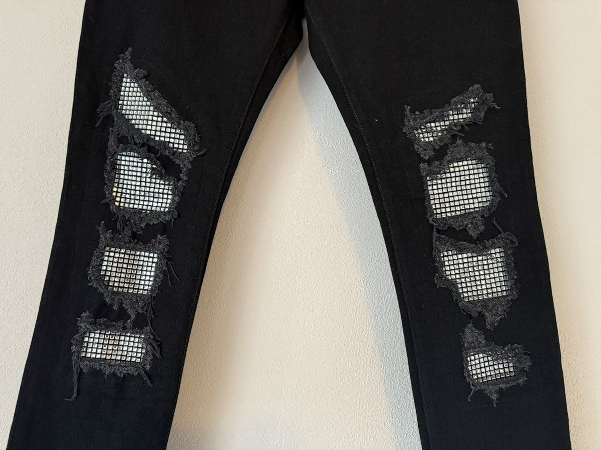 Balmain Balmain Black Distressed Studded Slim Jeans Size 31 Size US 31 - 3 Thumbnail