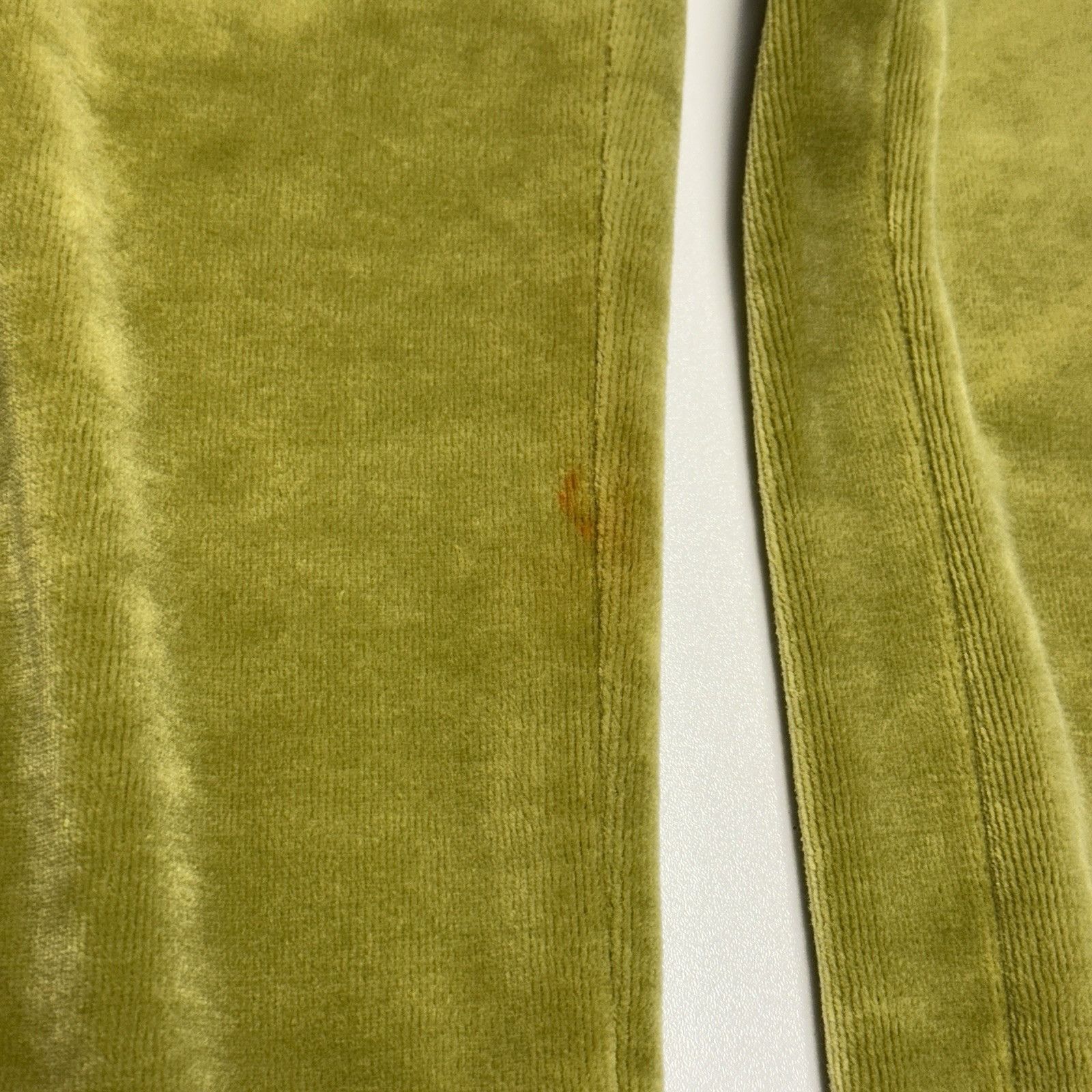 Bcbgmaxazria Vintage BCBG Pants Womens Size PL Olive Yellow Velour Embroi Size 31" - 7 Thumbnail