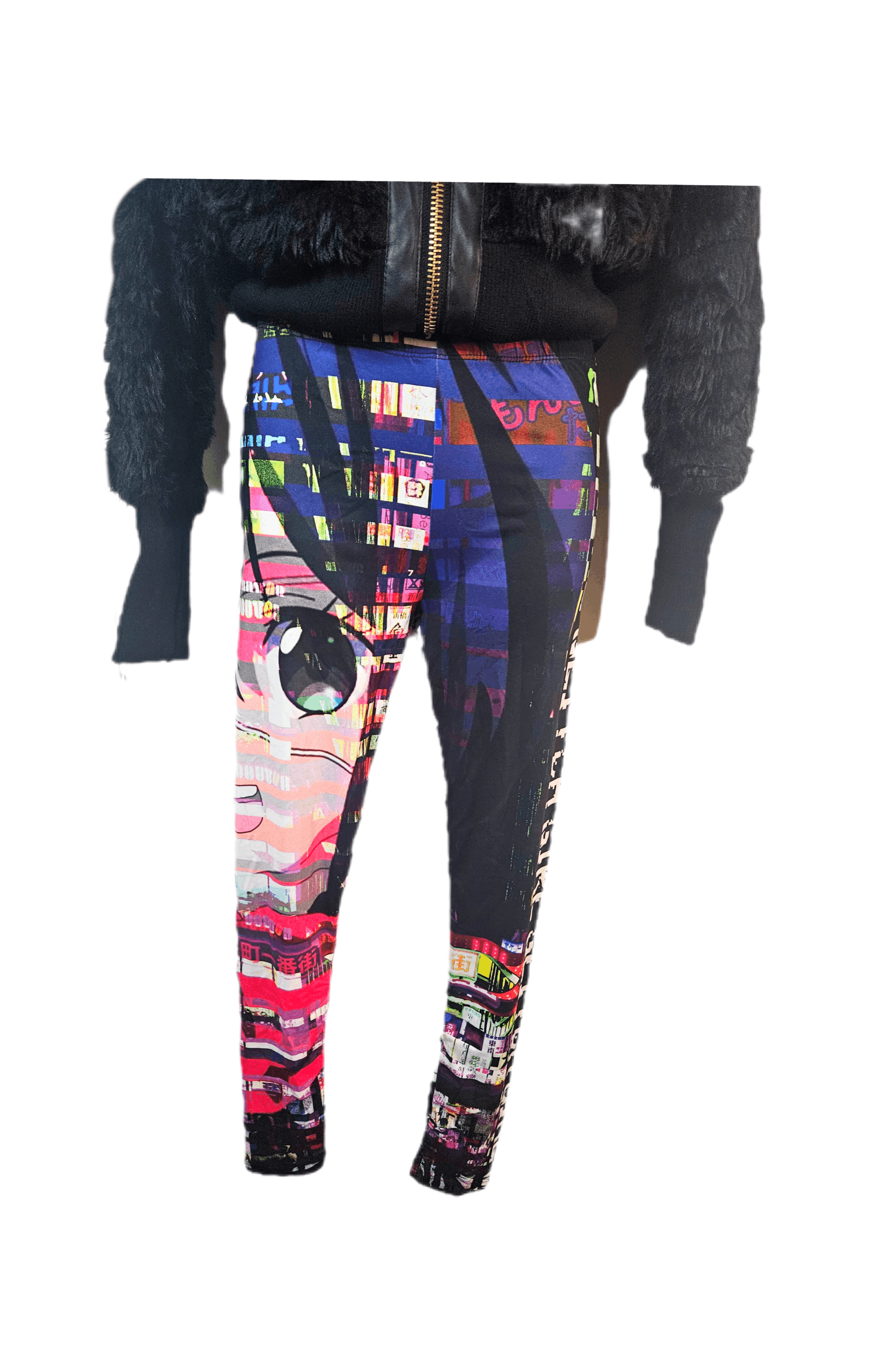 Other VINTAGE Anime/Manga leggings NEON Size 27" / US 4 / IT 40 - 2 Thumbnail