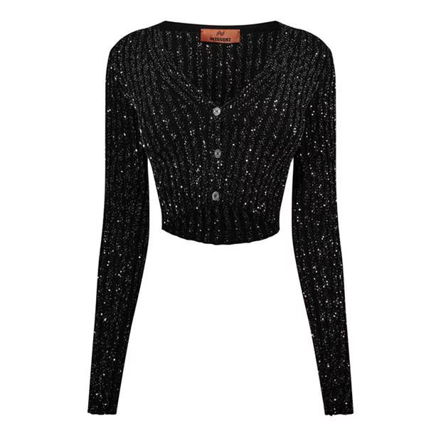 Missoni o1g2r1mq1124 Cardigan in Black & Silver Size M / US 6-8 / IT 42-44 - 1 Thumbnail