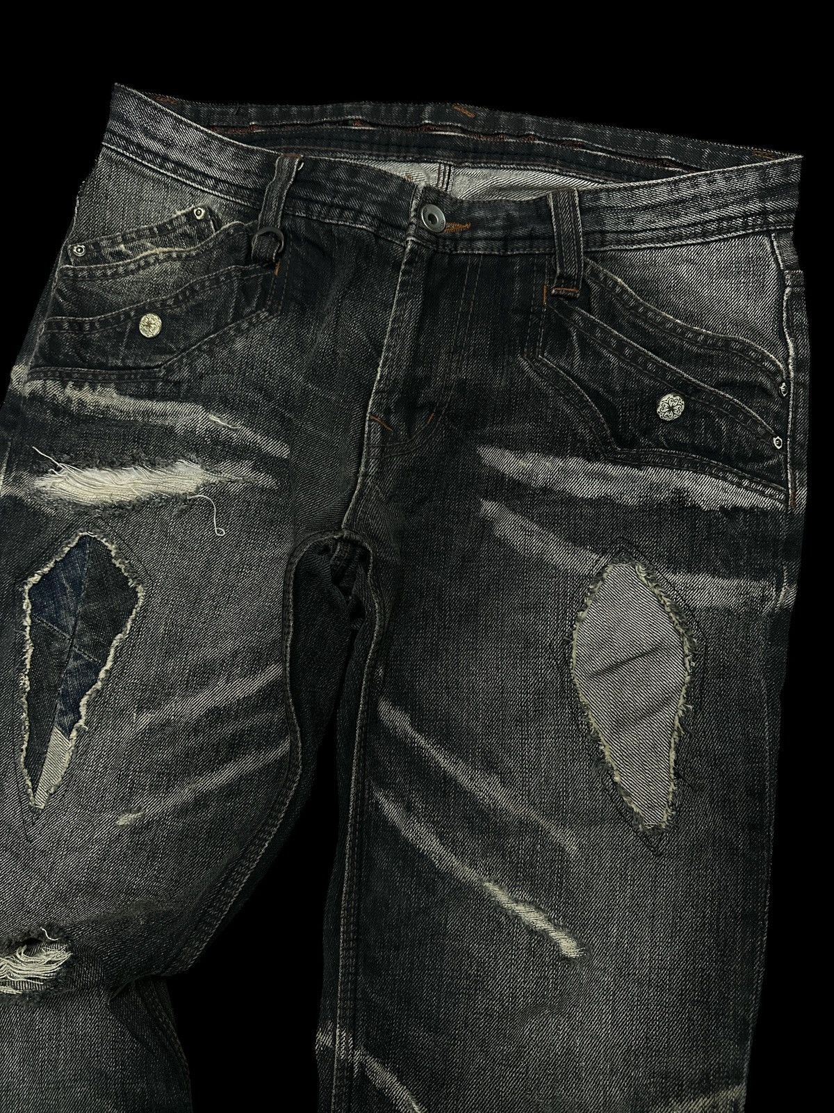 Kapital 90s Patchwork Nicole Men Club Flare Bootcut. Size US 32 / EU 48 - 6 Thumbnail
