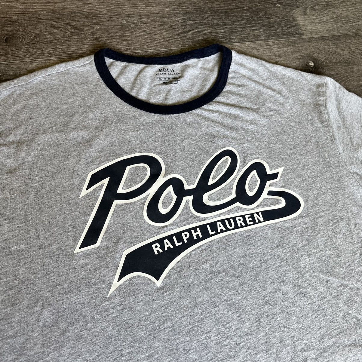 Polo Ralph Lauren × Ralph Lauren × Vintage Polo Ralph Lauren Script Cursive Logo Ringer Varsity T Shirt Size US XL / EU 56 / 4 - 2 Thumbnail