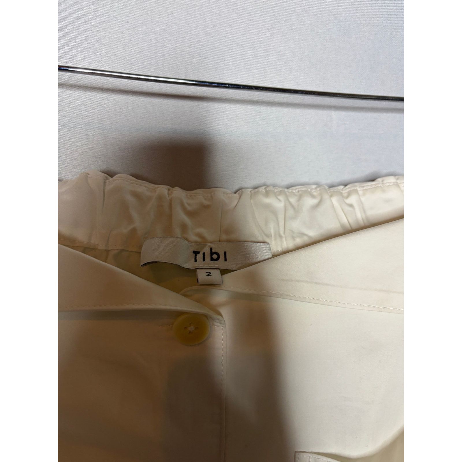 Tibi Tibi white off shoulder button down blouse shirt sz 2 Size XS / US 0-2 / IT 36-38 - 2 Thumbnail