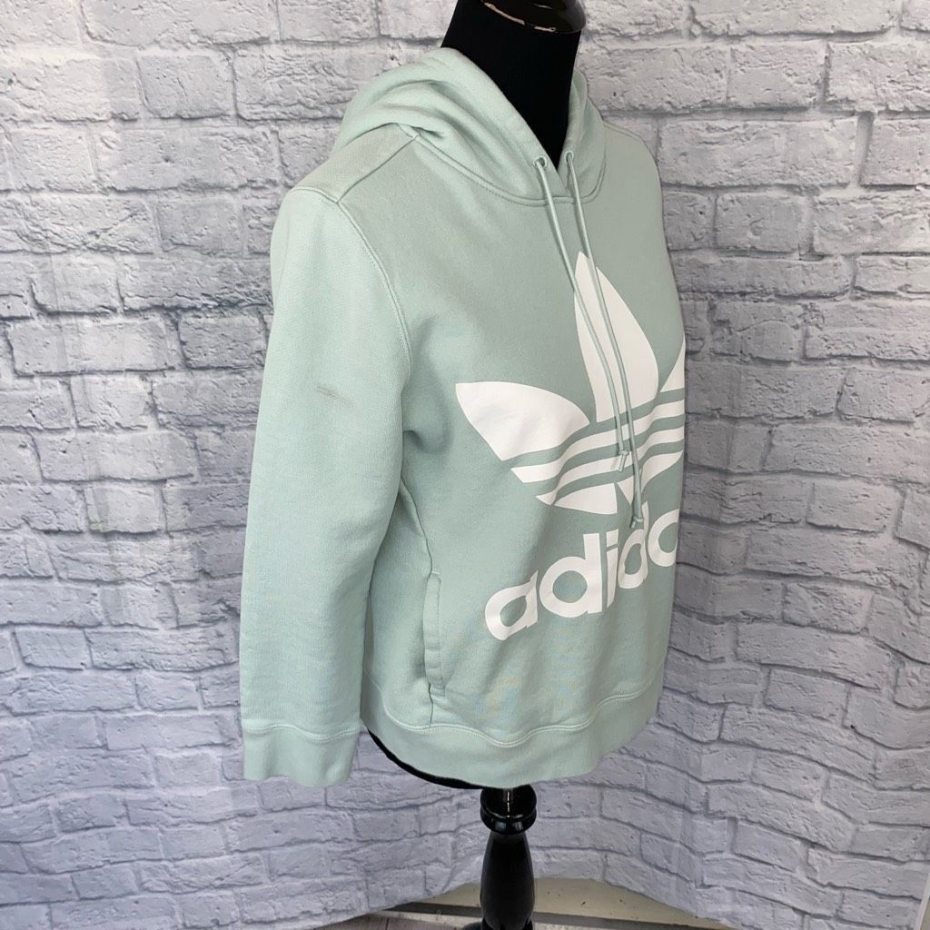 Adidas Adidas graphic print pullover hoodie w/front pocket mint gre Size S / US 4 / IT 40 - 5 Thumbnail
