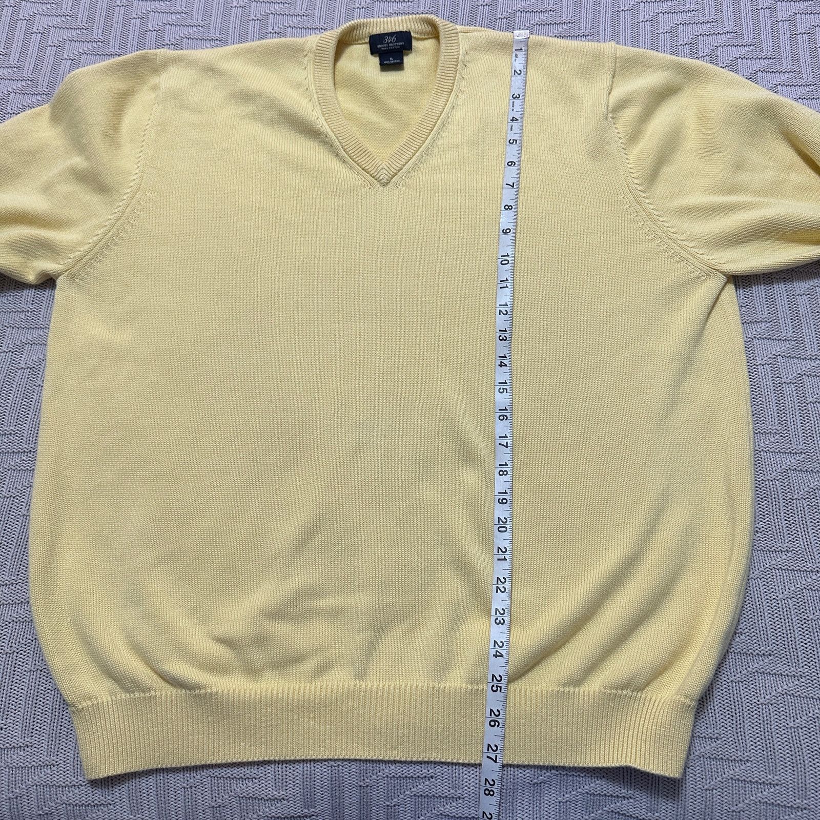 Brooks Brothers Brooks Brothers yellow pima cotton v neck sweater size XL Size US XL / EU 56 / 4 - 6 Thumbnail