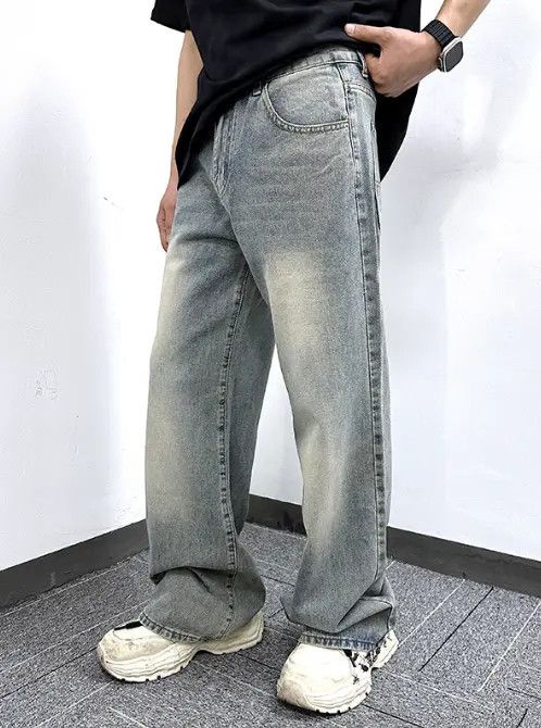 VIBE Vintage washed distressed straight-leg loose-fitting jeans Size US 32 / EU 48 - 3 Thumbnail